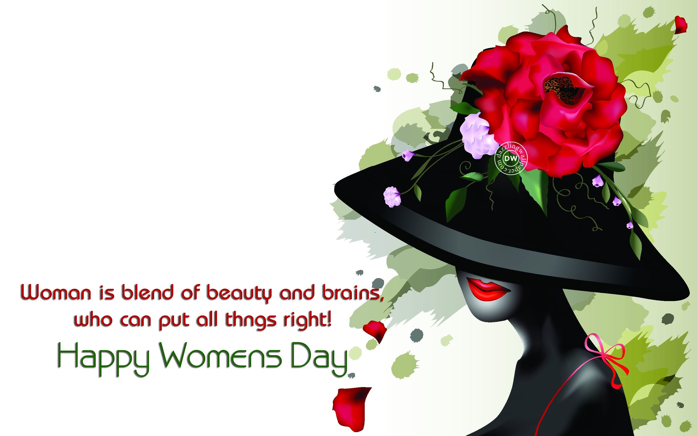 Download mobile wallpaper Flower, Rose, Holiday, Hat, Statement, Women's Day, Happy Women's Day for free.