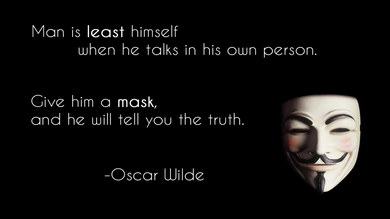 Free download wallpaper Mask, Quote, Misc on your PC desktop
