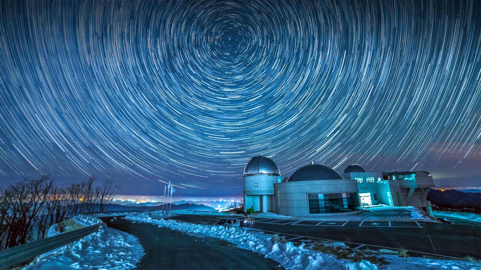 photography, night, observatory, sky, star trail