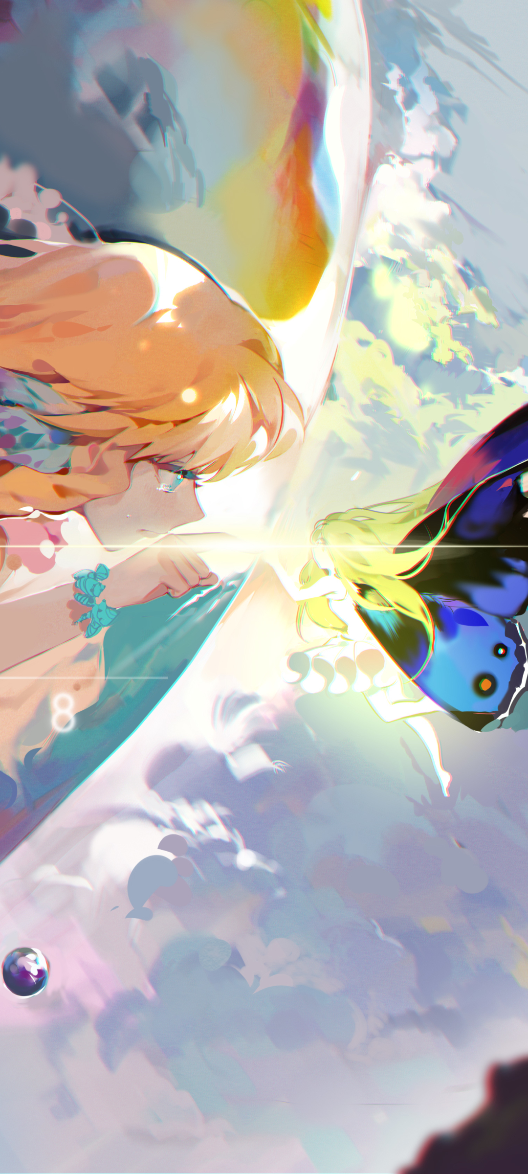 Download mobile wallpaper Anime, Blonde, Fairy, Blue Eyes, Original for free.