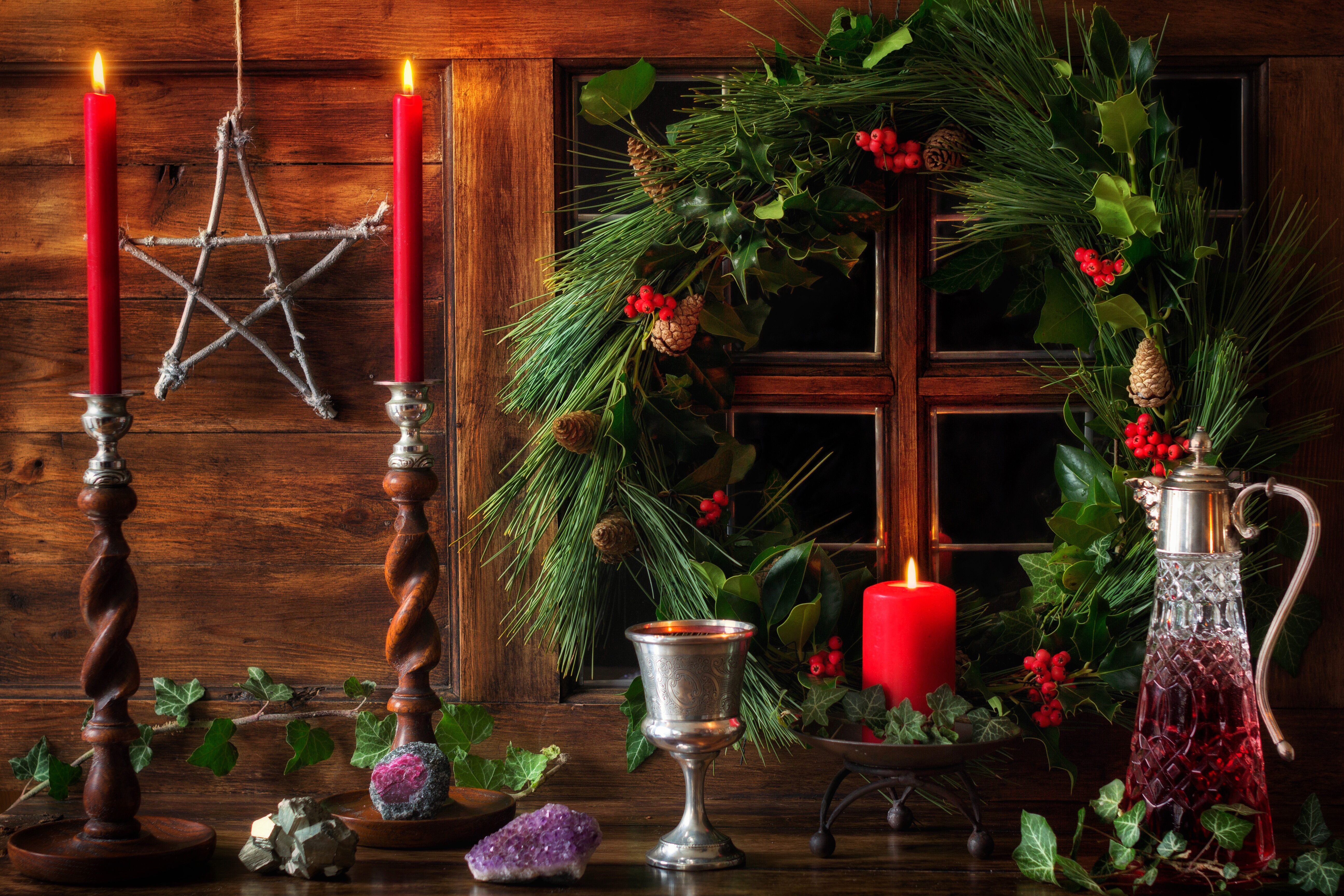 Free download wallpaper Christmas, Holiday, Candle, Wreath on your PC desktop