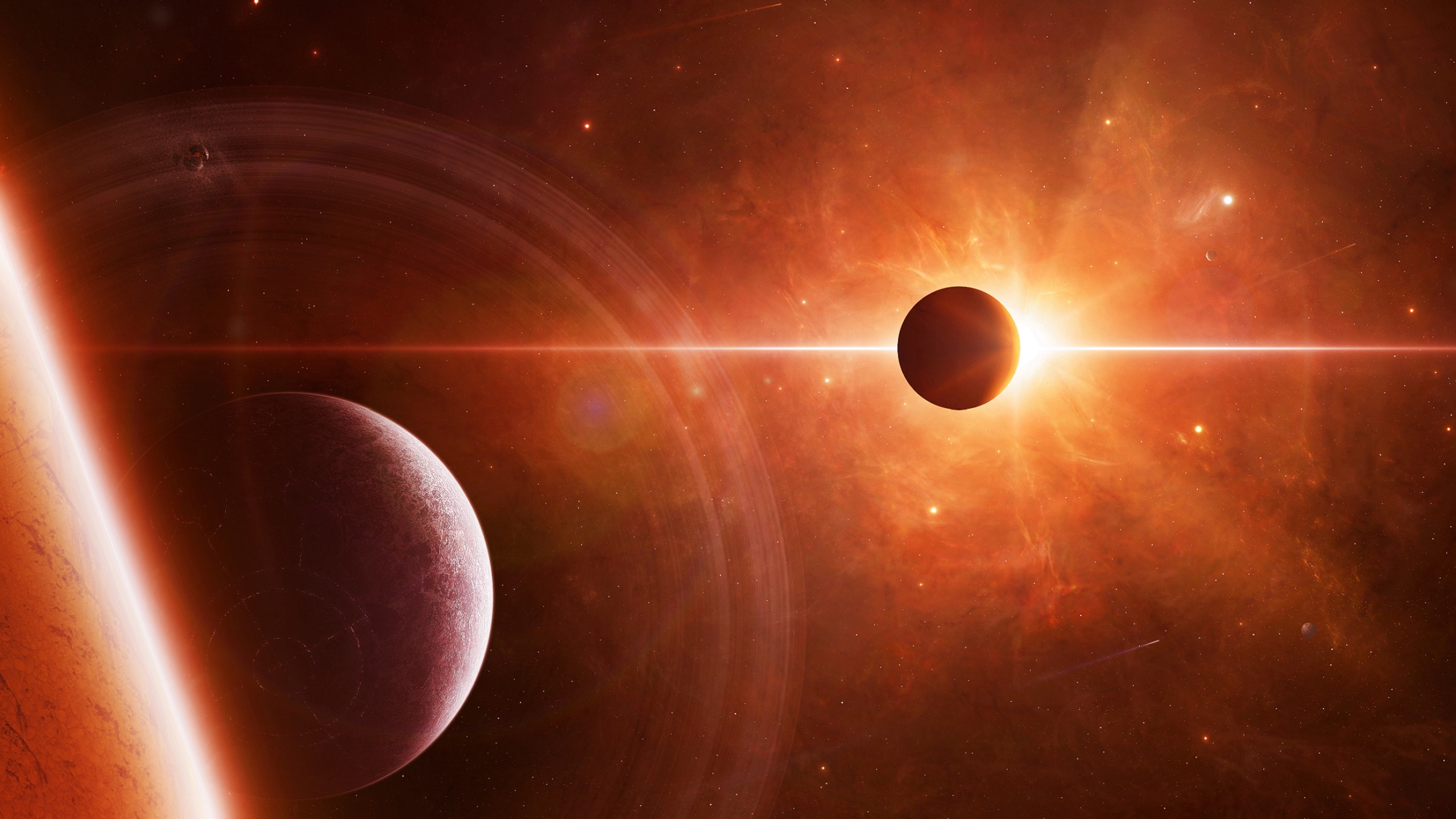 Download mobile wallpaper Space, Planet, Sci Fi, Eclipse for free.