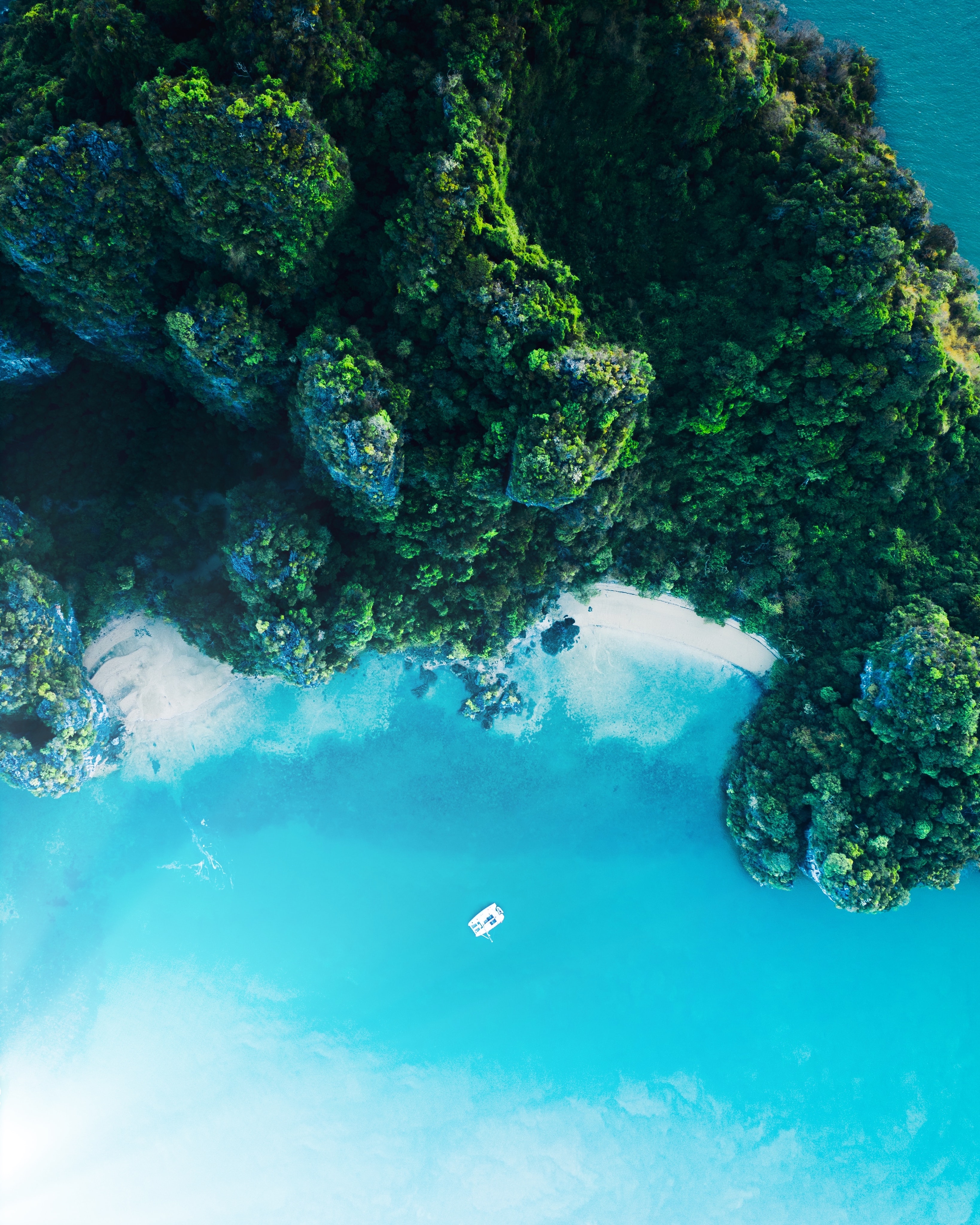 Download mobile wallpaper Rocks, View From Above, Plants, Nature, Ocean, Island, Thailand for free.