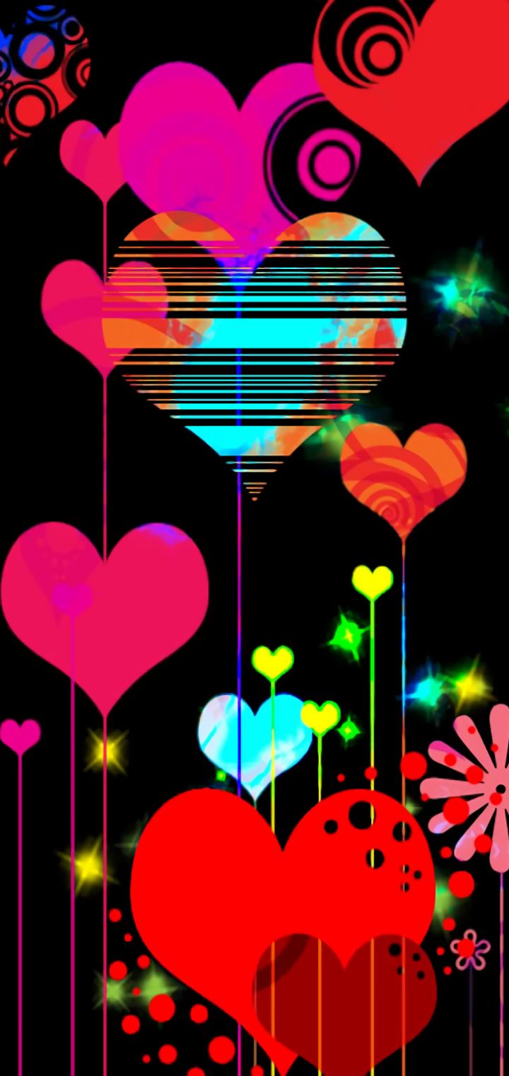 Download mobile wallpaper Colors, Colorful, Heart, Artistic for free.