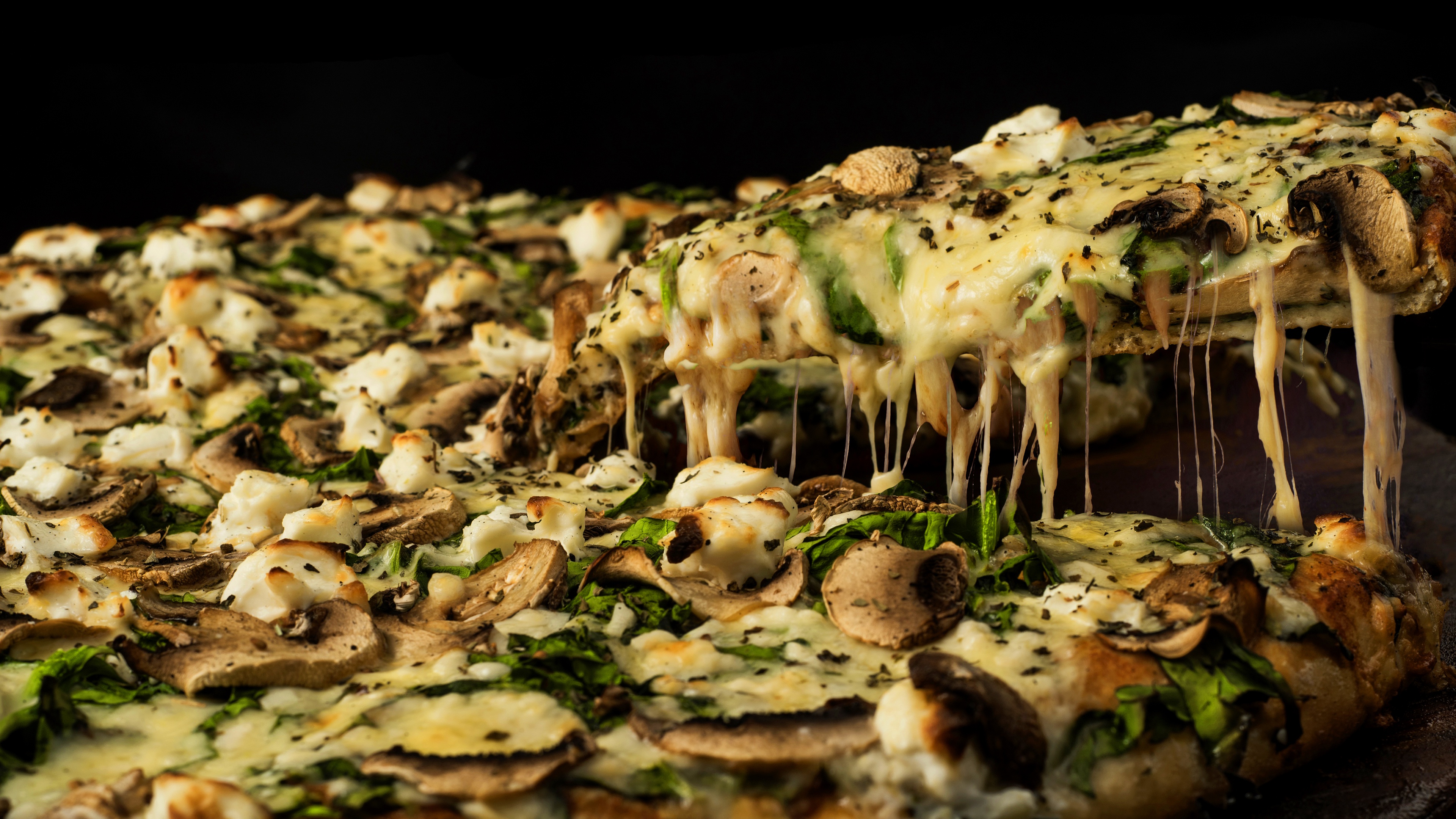 Laden Sie das Pizza, Pilz, Käse, Nahrungsmittel-Bild kostenlos auf Ihren PC-Desktop herunter