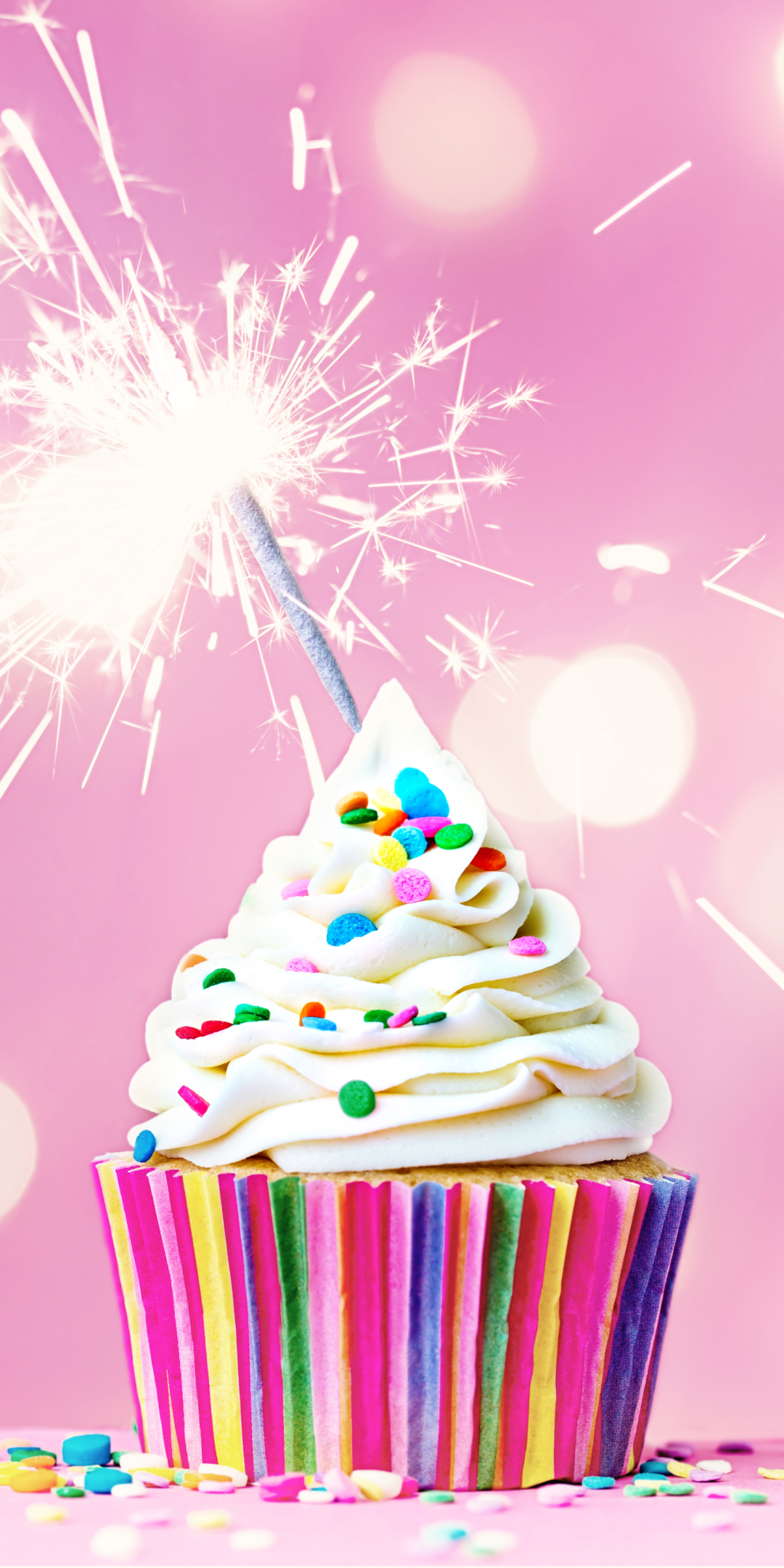 Download mobile wallpaper Food, Cream, Bokeh, Cupcake for free.