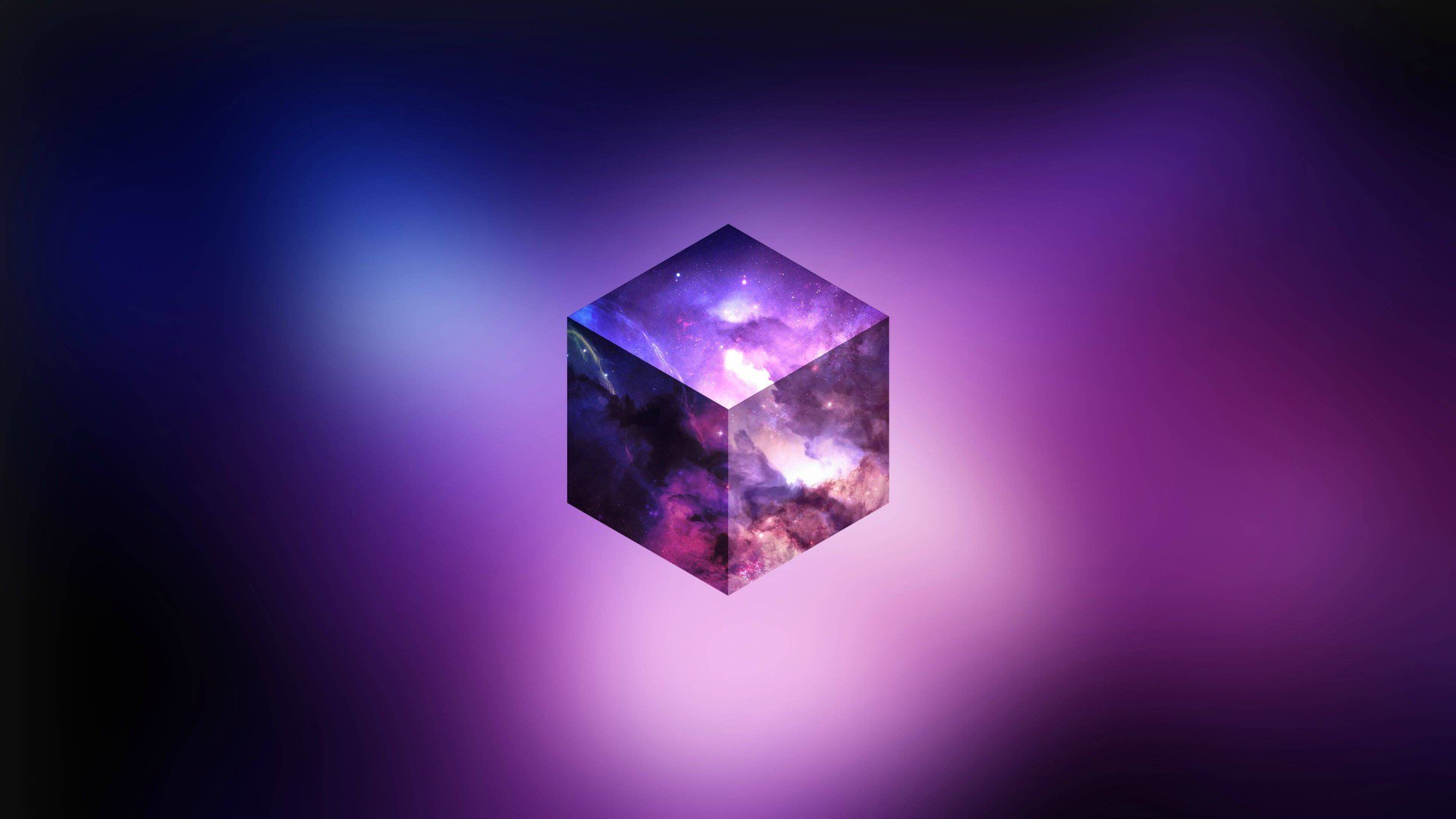 Free download wallpaper Abstract, Sky, Stars, Space, Purple, Cube on your PC desktop