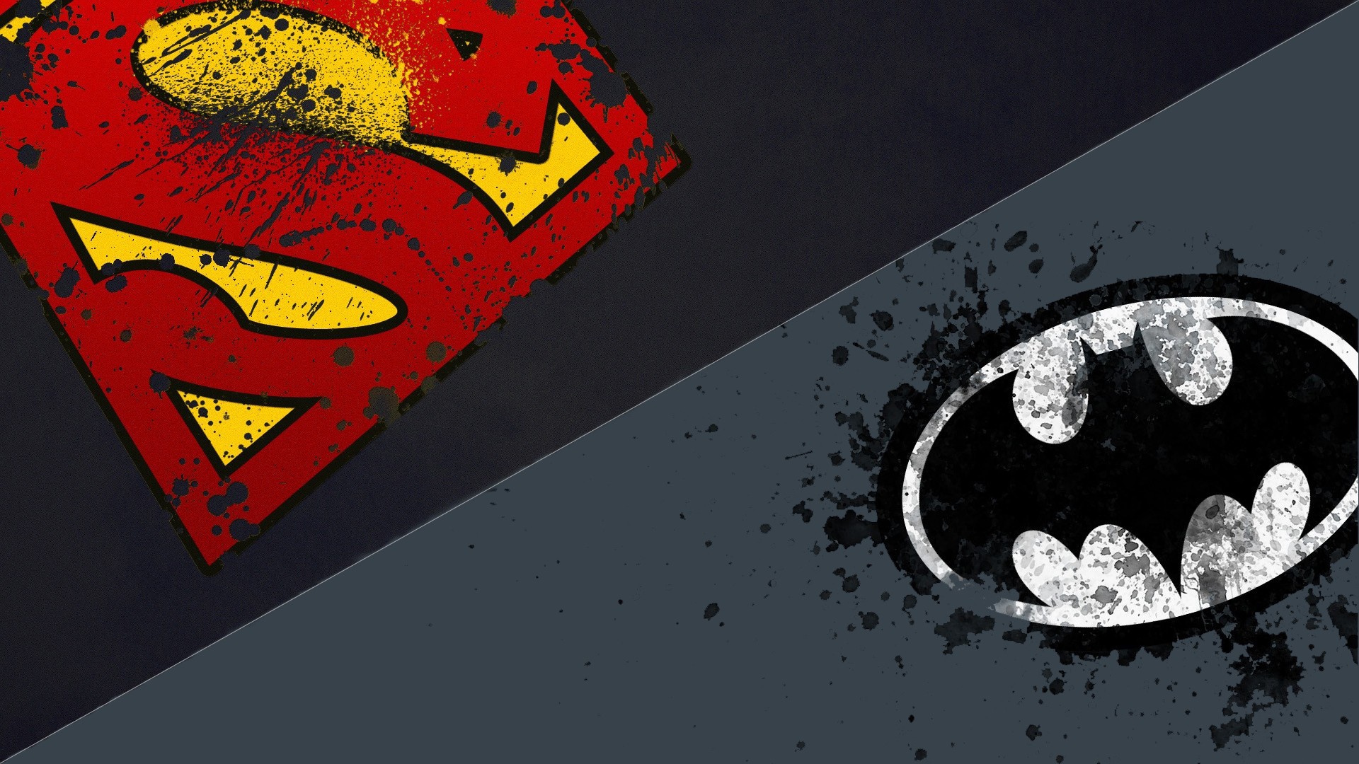 Laden Sie das Batman, Logo, Comics, Dc Comics, Übermensch-Bild kostenlos auf Ihren PC-Desktop herunter