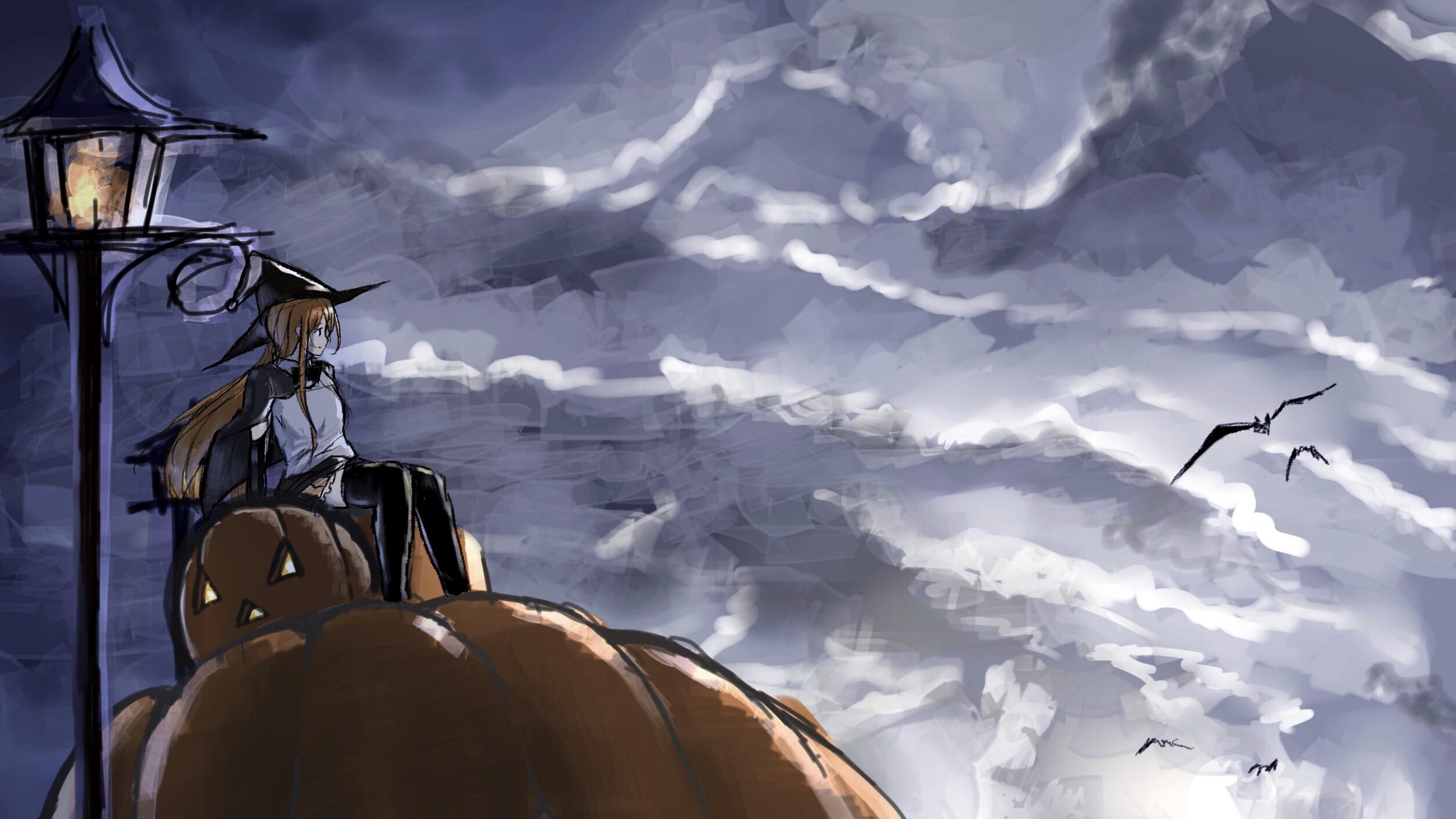 Laden Sie das Halloween, Hexe, Animes-Bild kostenlos auf Ihren PC-Desktop herunter