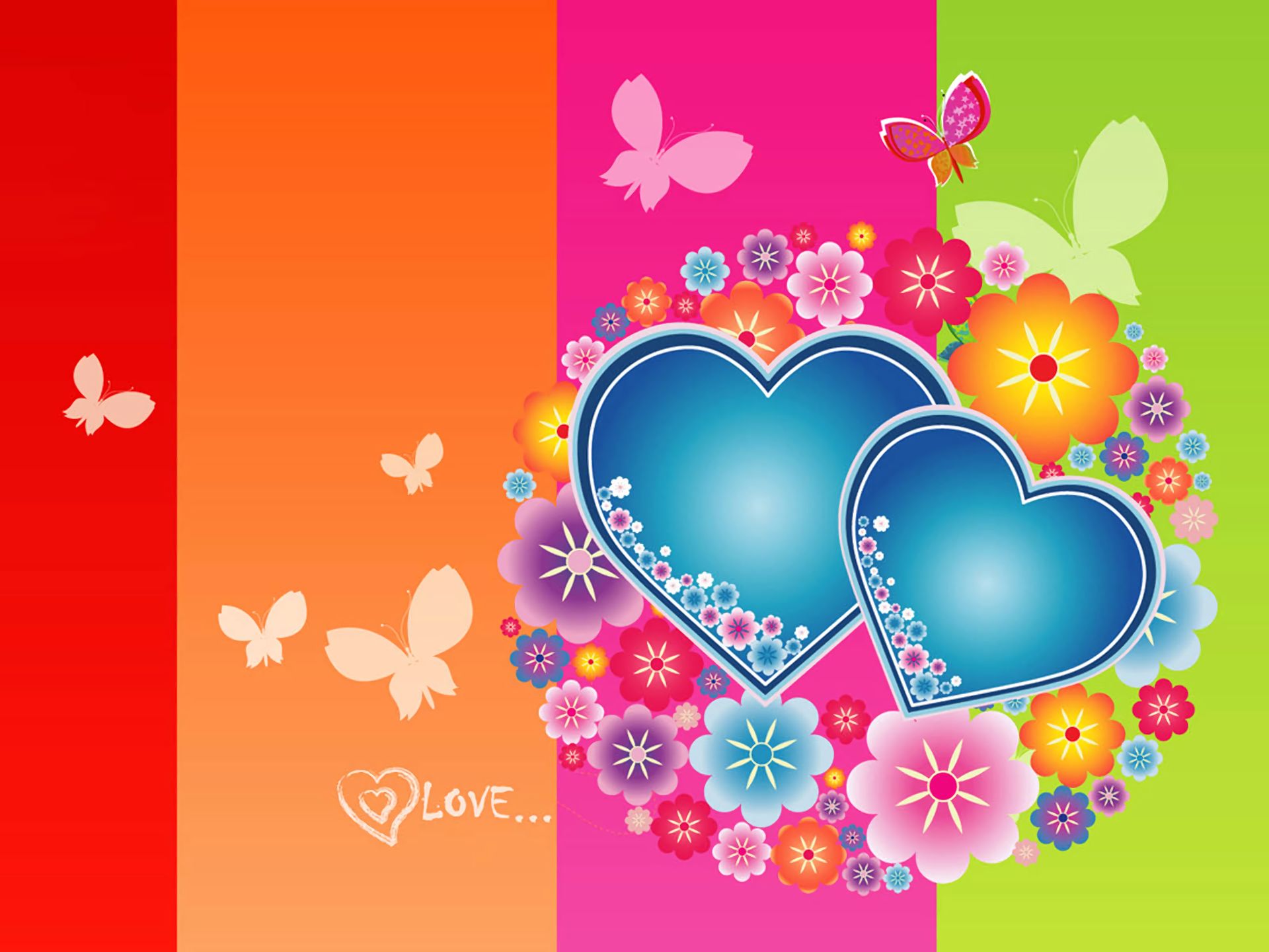 Téléchargez des papiers peints mobile Amour, Couleurs, Papillon, Coloré, Artistique, Coeur gratuitement.