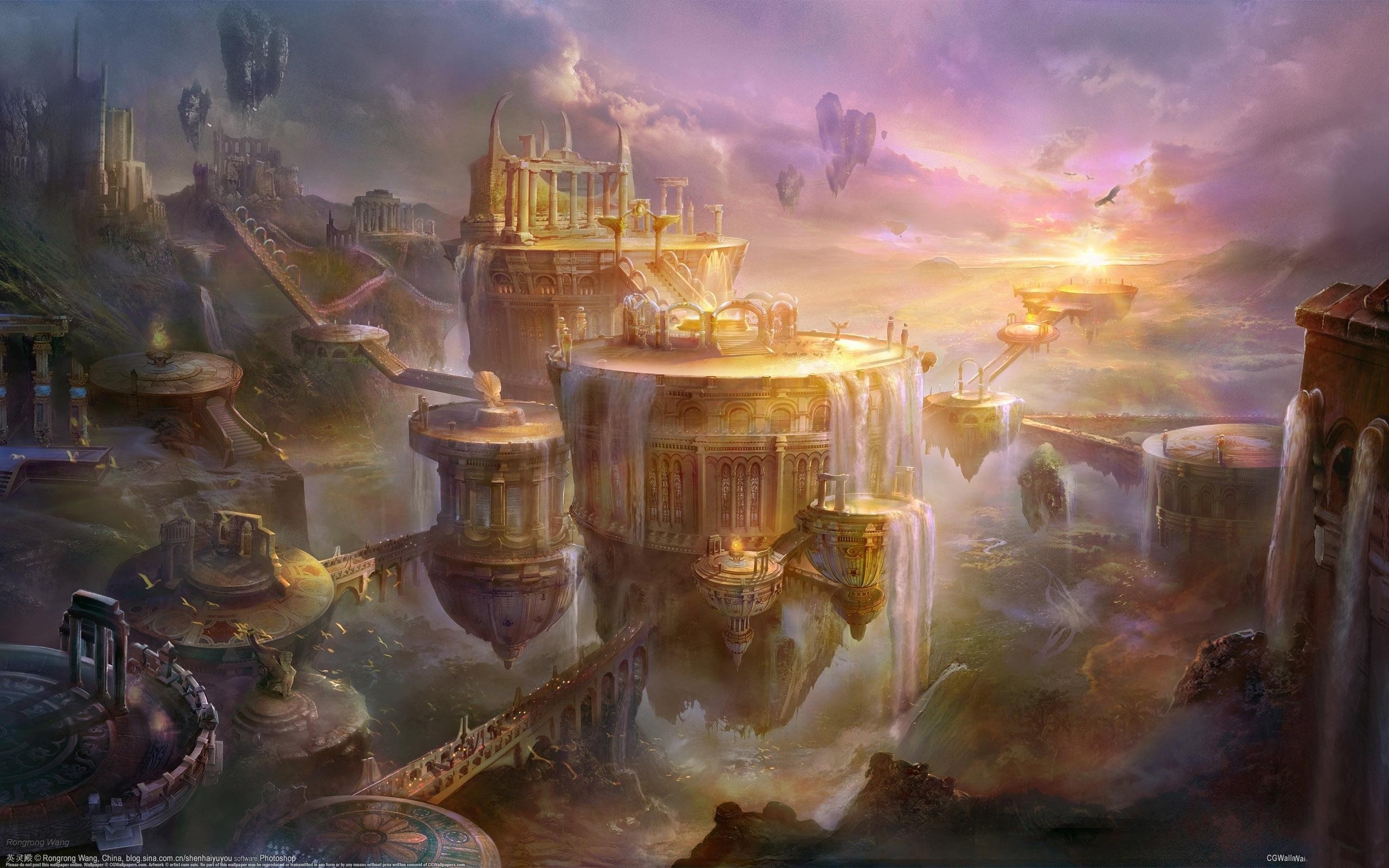 Free download wallpaper Fantasy, City on your PC desktop