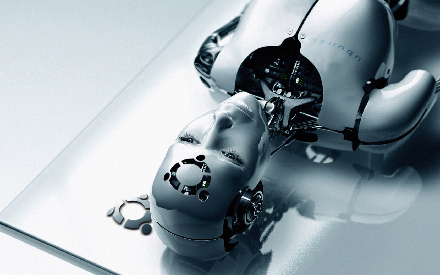 1079239 скачать обои робот, киборг, научная фантастика, убунту - заставки и картинки бесплатно
