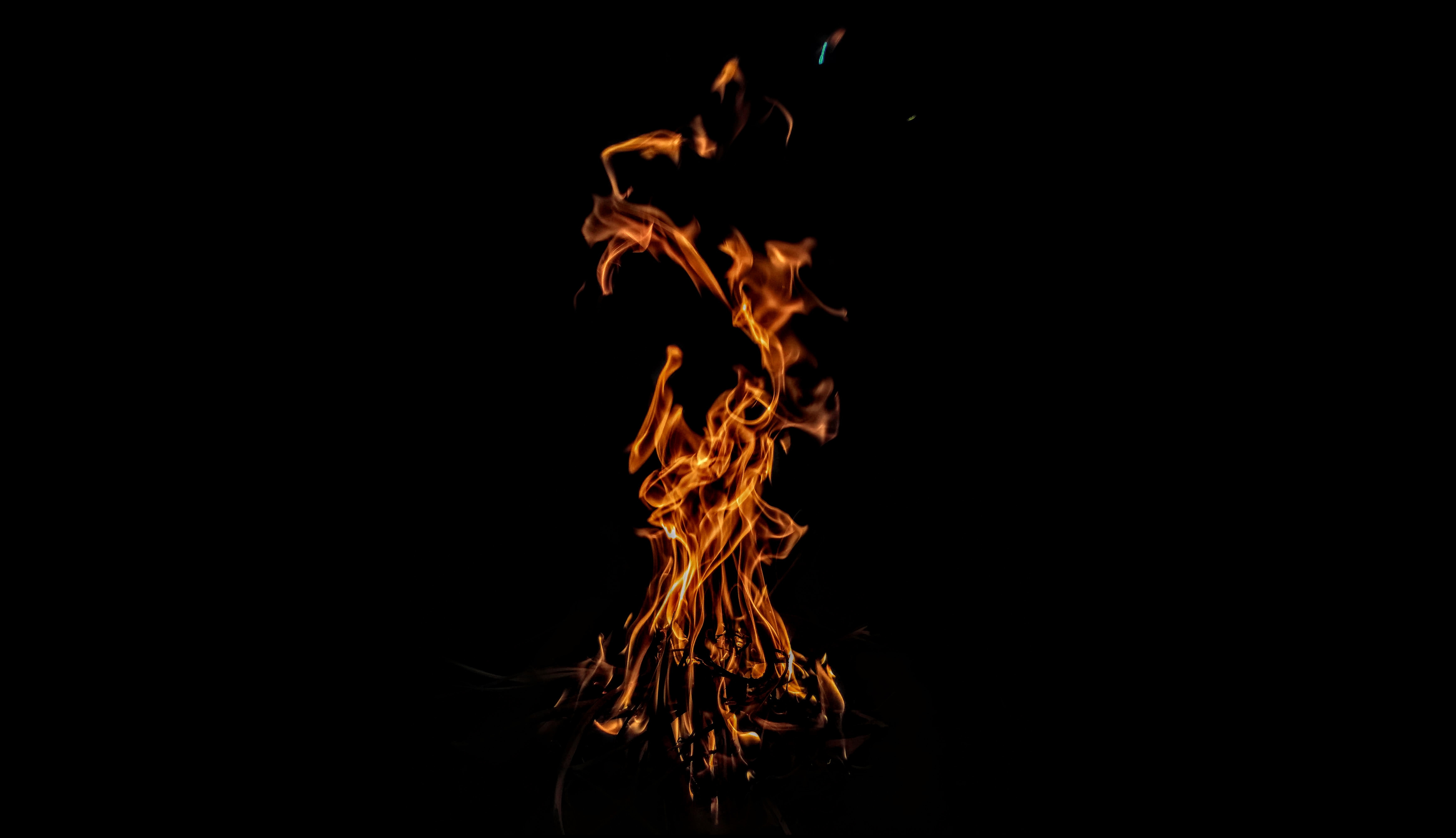bonfire, fire, dark, to burn, flame, burn