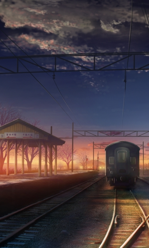 Скачать картинку Аниме, Поезд, Железнодорожный Вокзал, Тренироваться в телефон бесплатно.