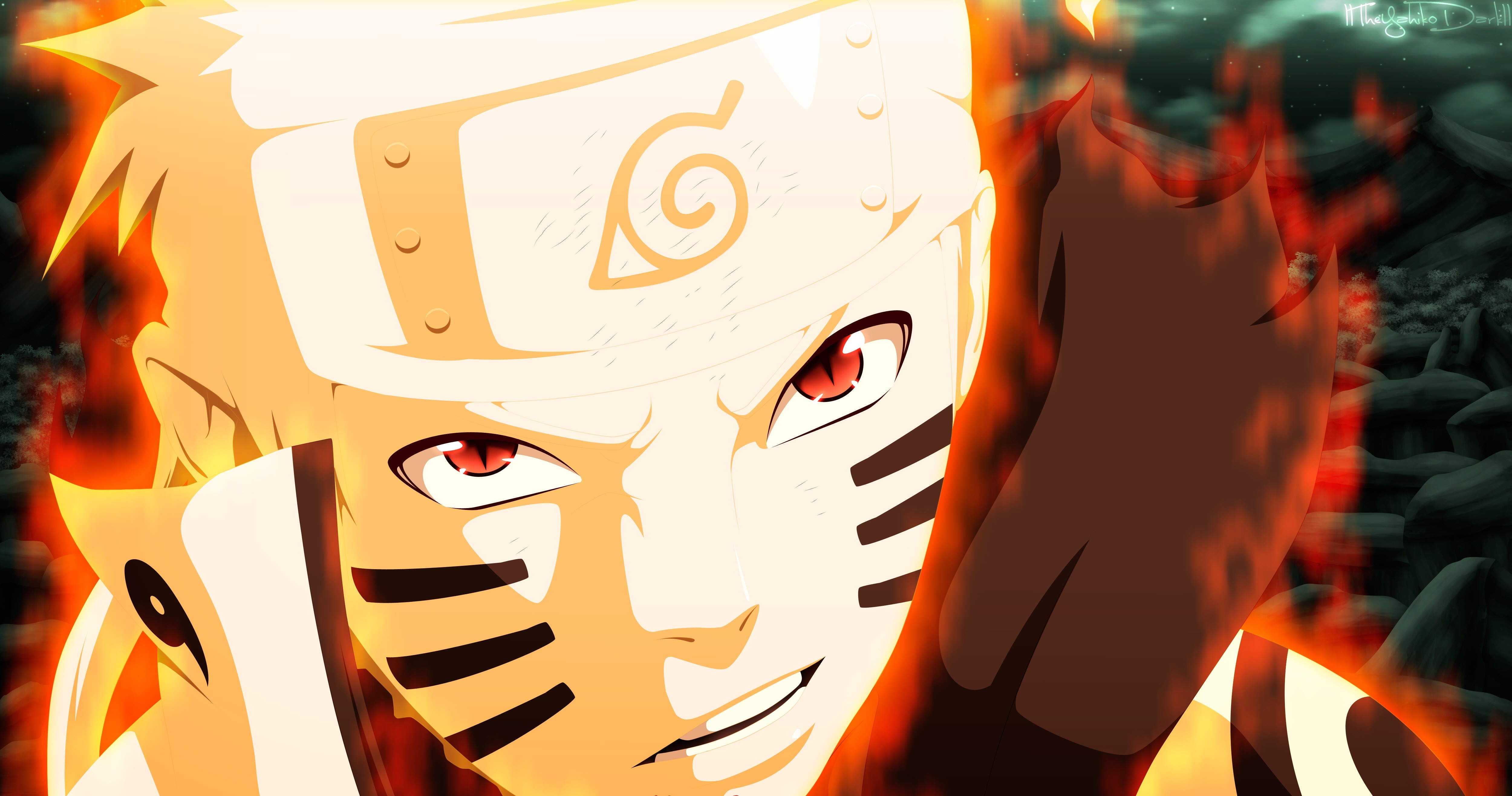 Baixar papel de parede para celular de Anime, Naruto, Olhos Vermelhos, Naruto Uzumaki, Sábio Dos Seis Caminhos gratuito.