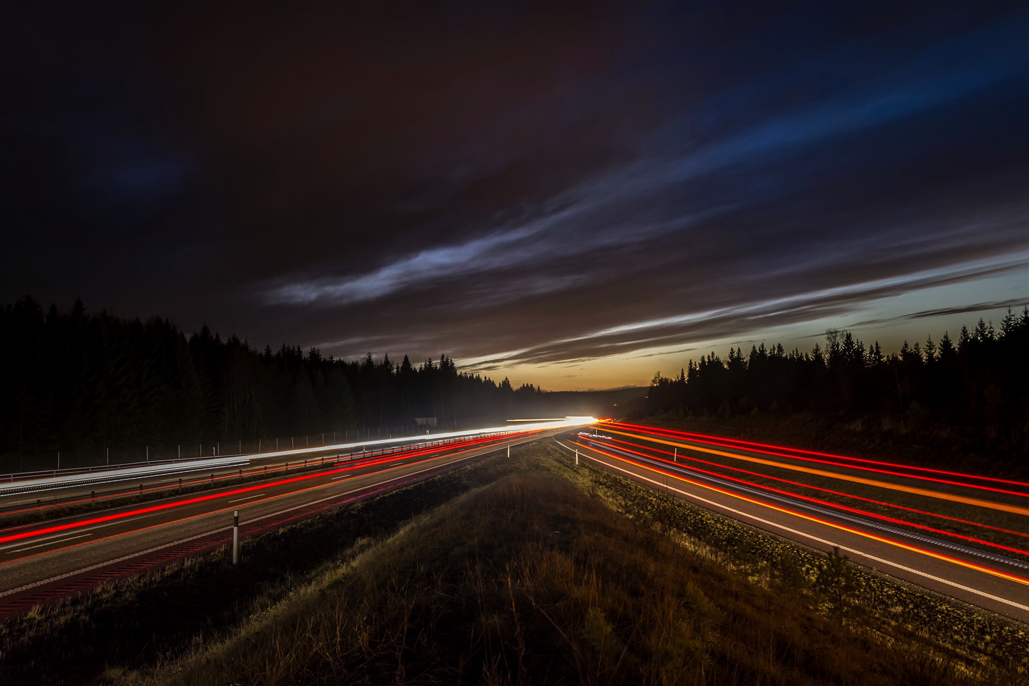 Download mobile wallpaper Night, Light, Road, Photography, Time Lapse for free.