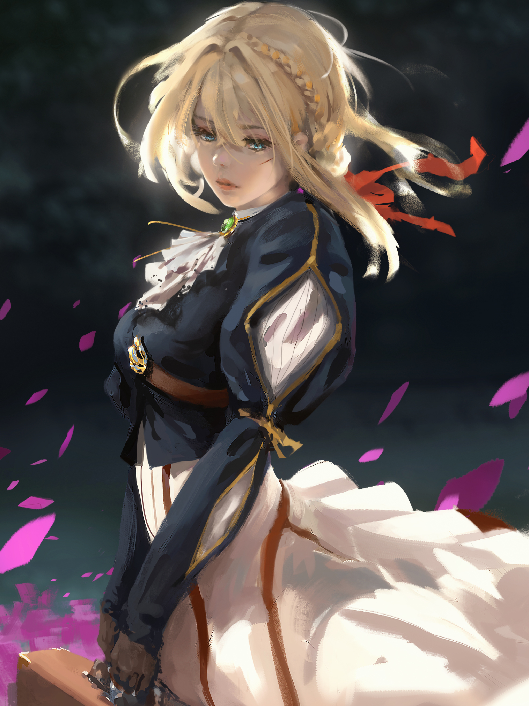 Handy-Wallpaper Blond, Blaue Augen, Blondinen, Animes, Violet Evergarden (Charakter), Violet Evergarden kostenlos herunterladen.