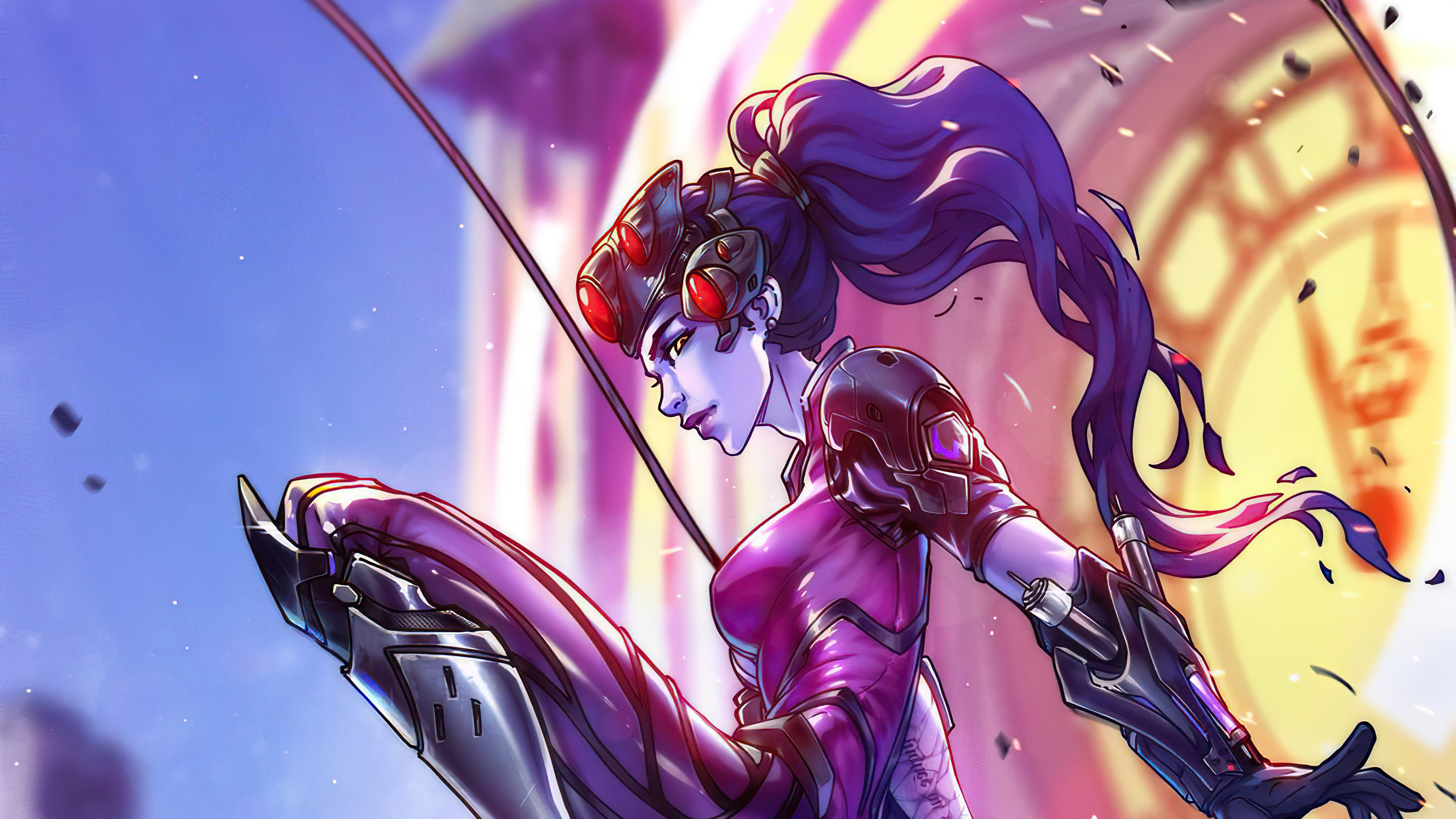Download mobile wallpaper Overwatch, Video Game, Long Hair, Woman Warrior, Purple Hair, Widowmaker (Overwatch) for free.
