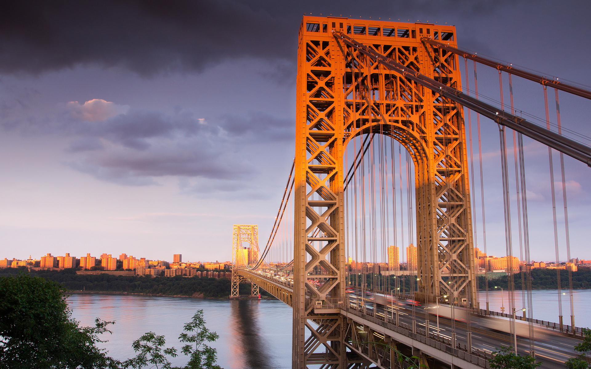Скачати мобільні шпалери Створено Людиною, Міст Джорджа Вашингтона безкоштовно.