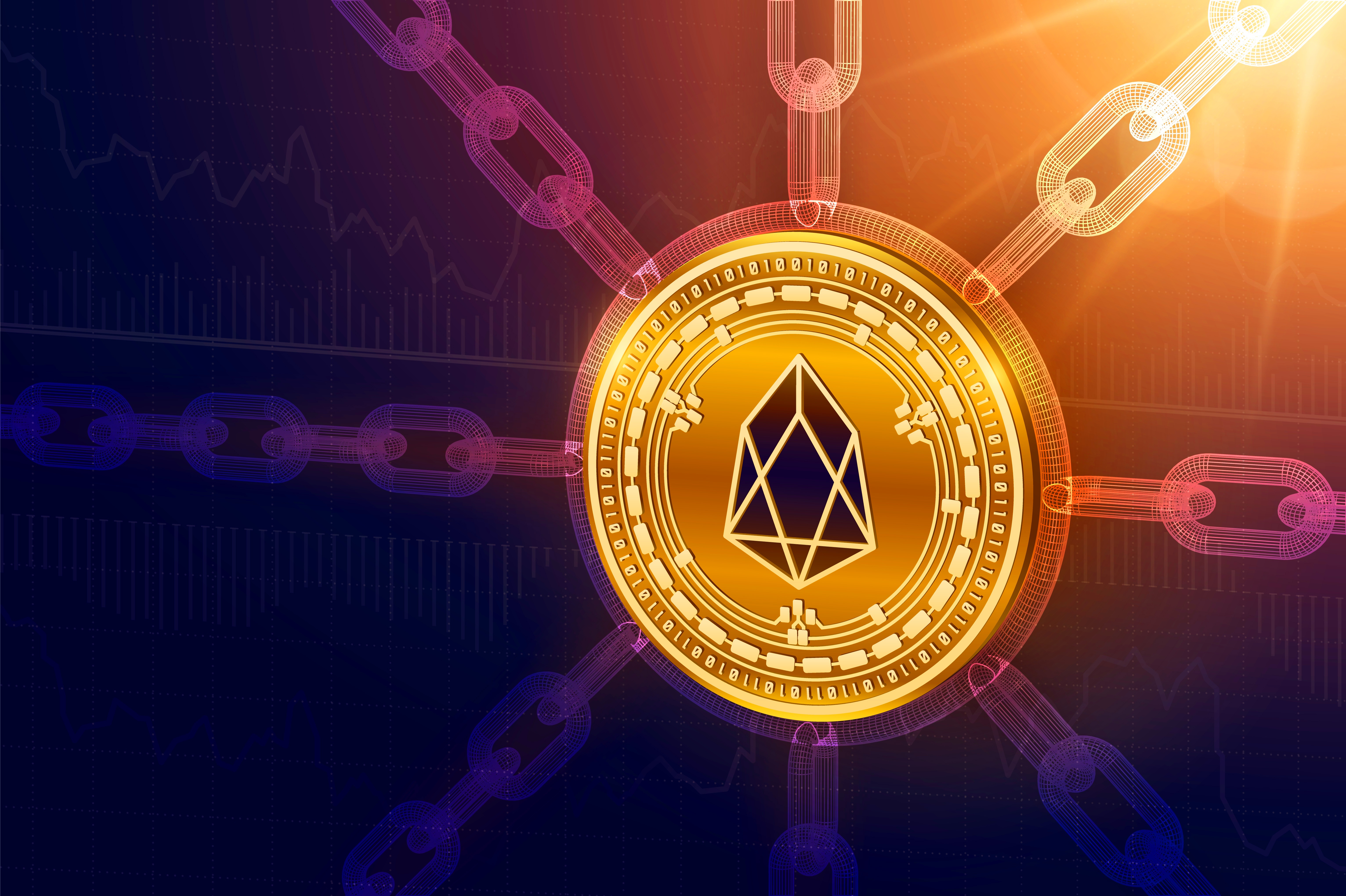 Free download wallpaper Coin, Technology, Chain, Cryptocurrency, Eos (Cryptocurrency) on your PC desktop