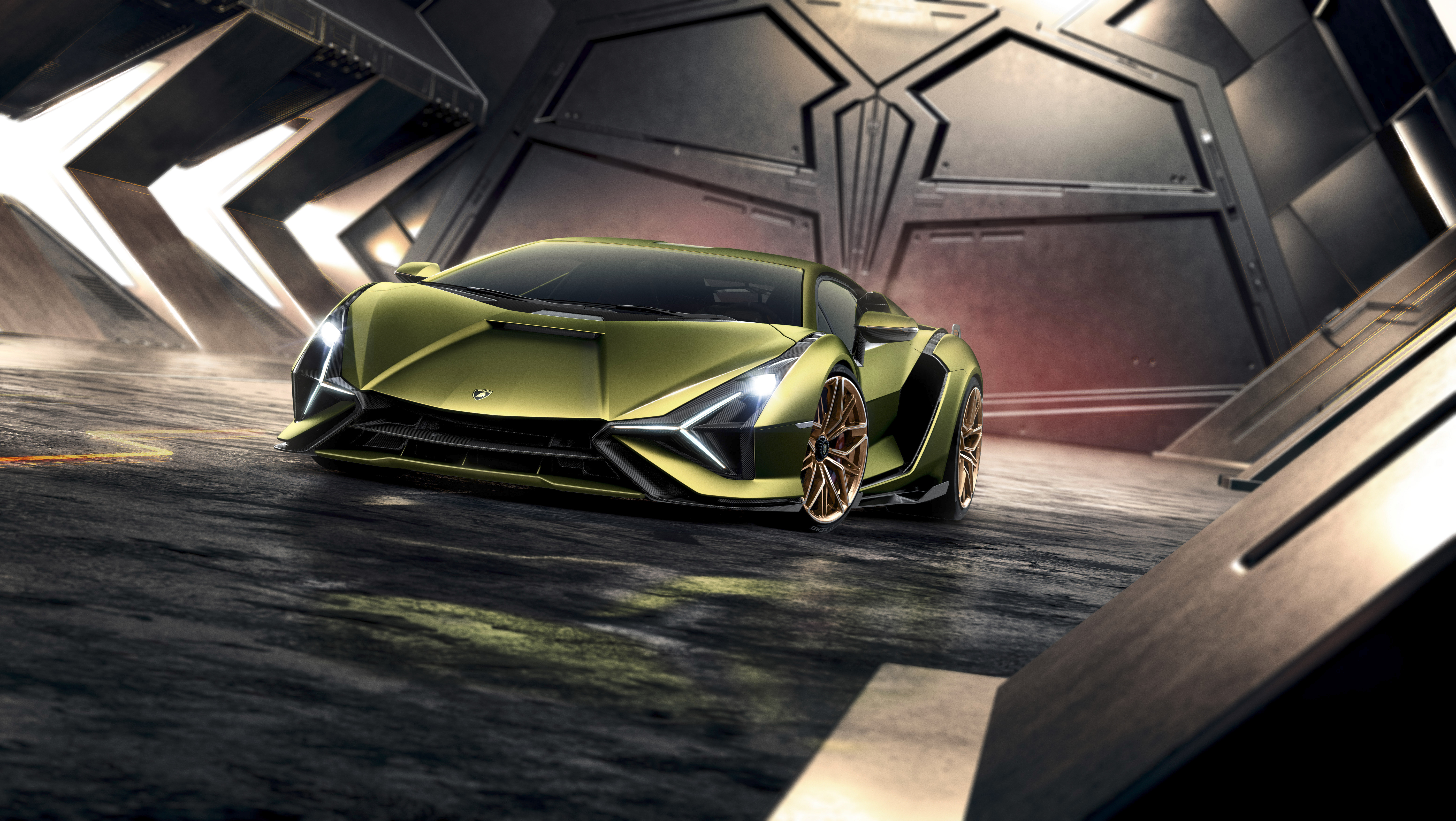 Download mobile wallpaper Lamborghini, Car, Supercar, Vehicles, Green Car, Lamborghini Sián Fkp 37 for free.