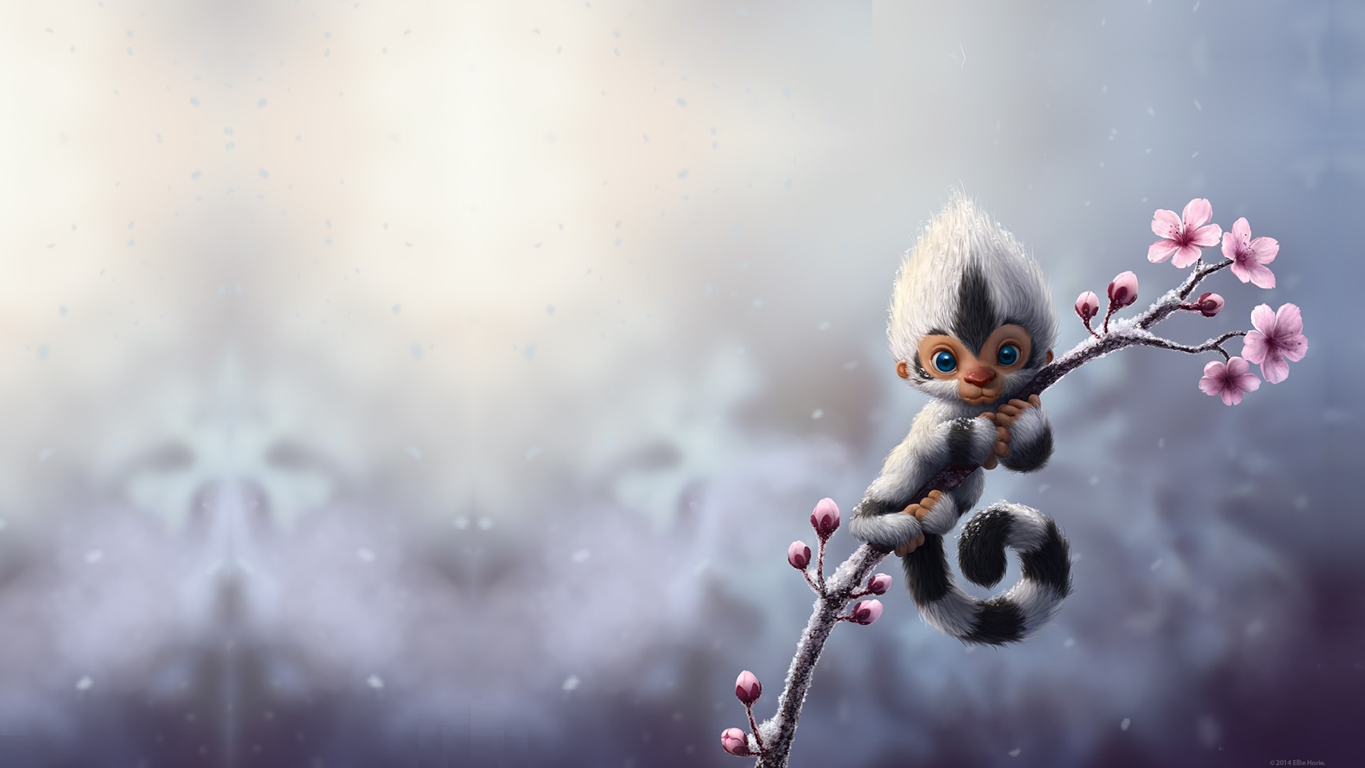 Free download wallpaper Fantasy, Monkey, Animal, Blossom, Fantasy Animals on your PC desktop
