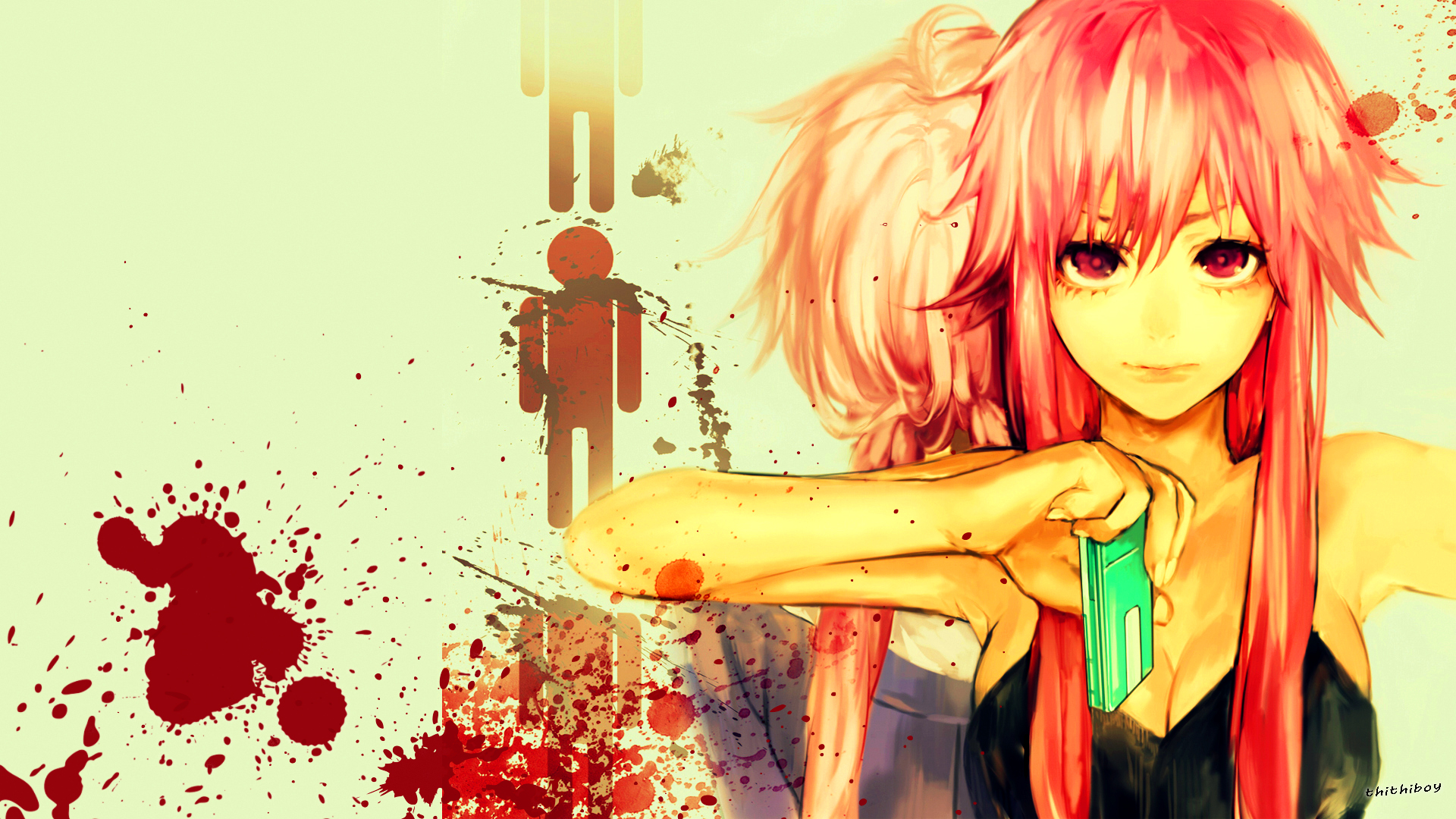 Handy-Wallpaper Animes, Yuno Gasai, Mirai Nikki kostenlos herunterladen.