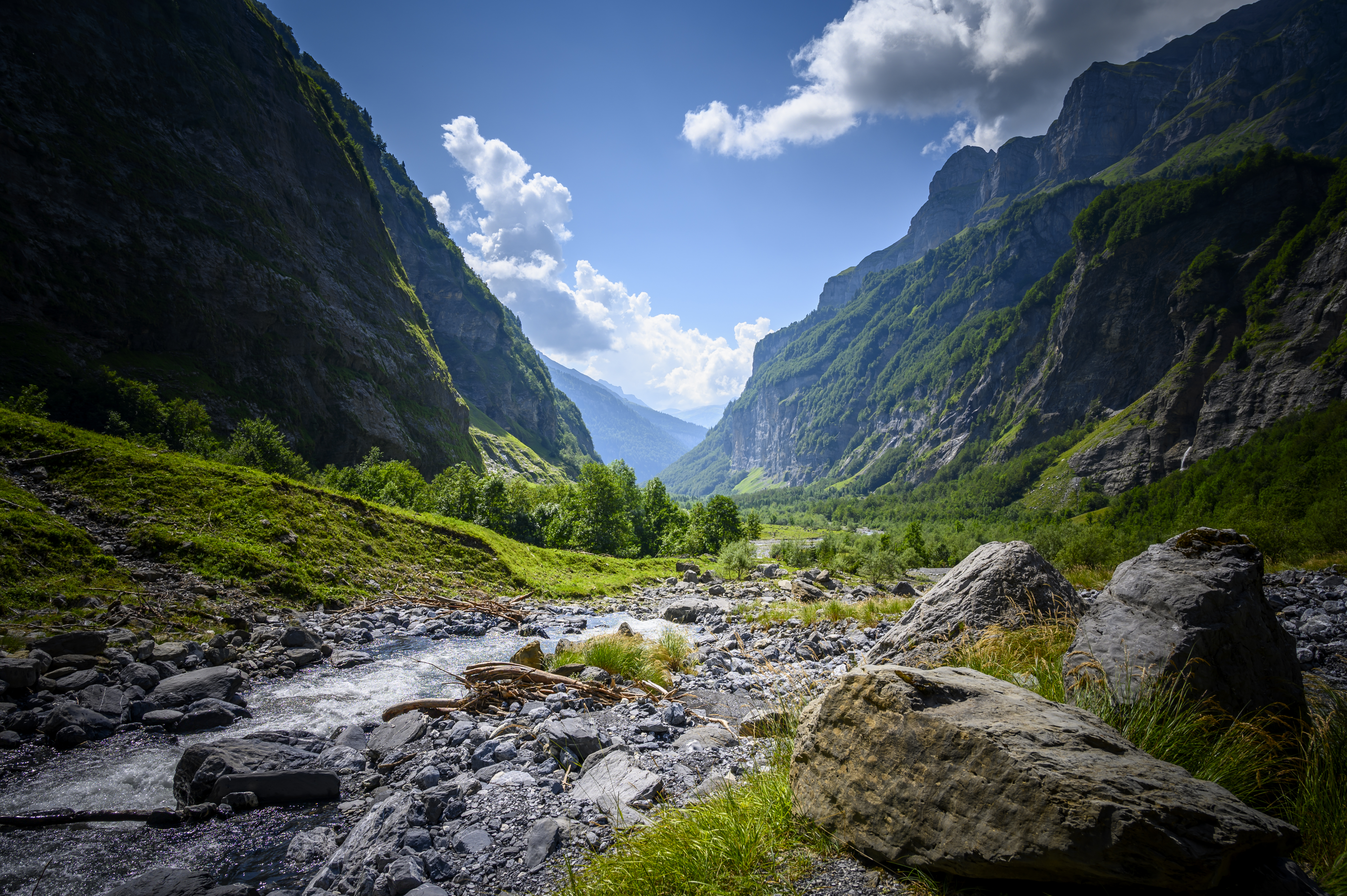 rivers, rocks, nature, mountains, bush HD wallpaper