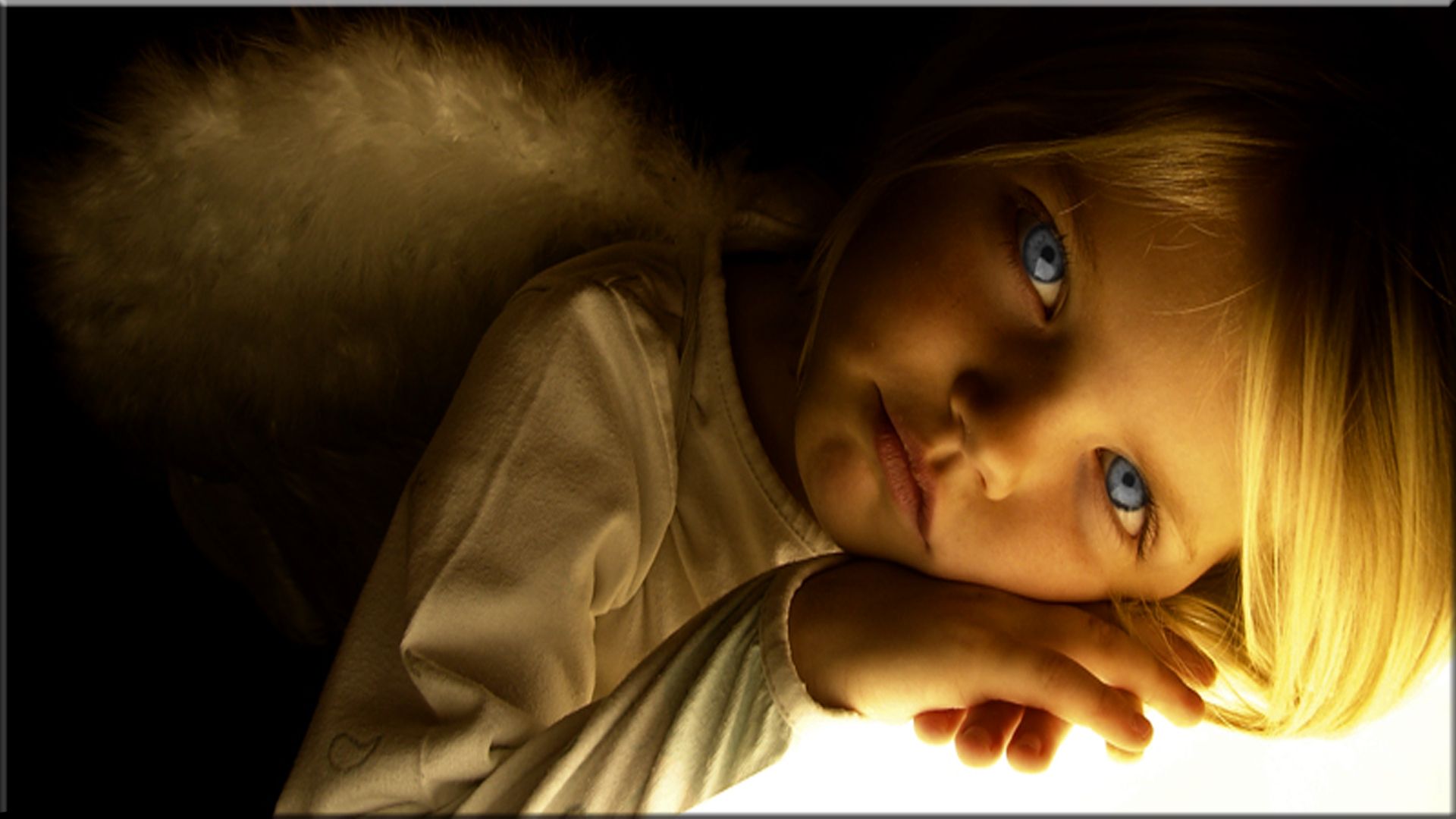 Download mobile wallpaper Angel, Child, Blonde, Photography, Blue Eyes for free.