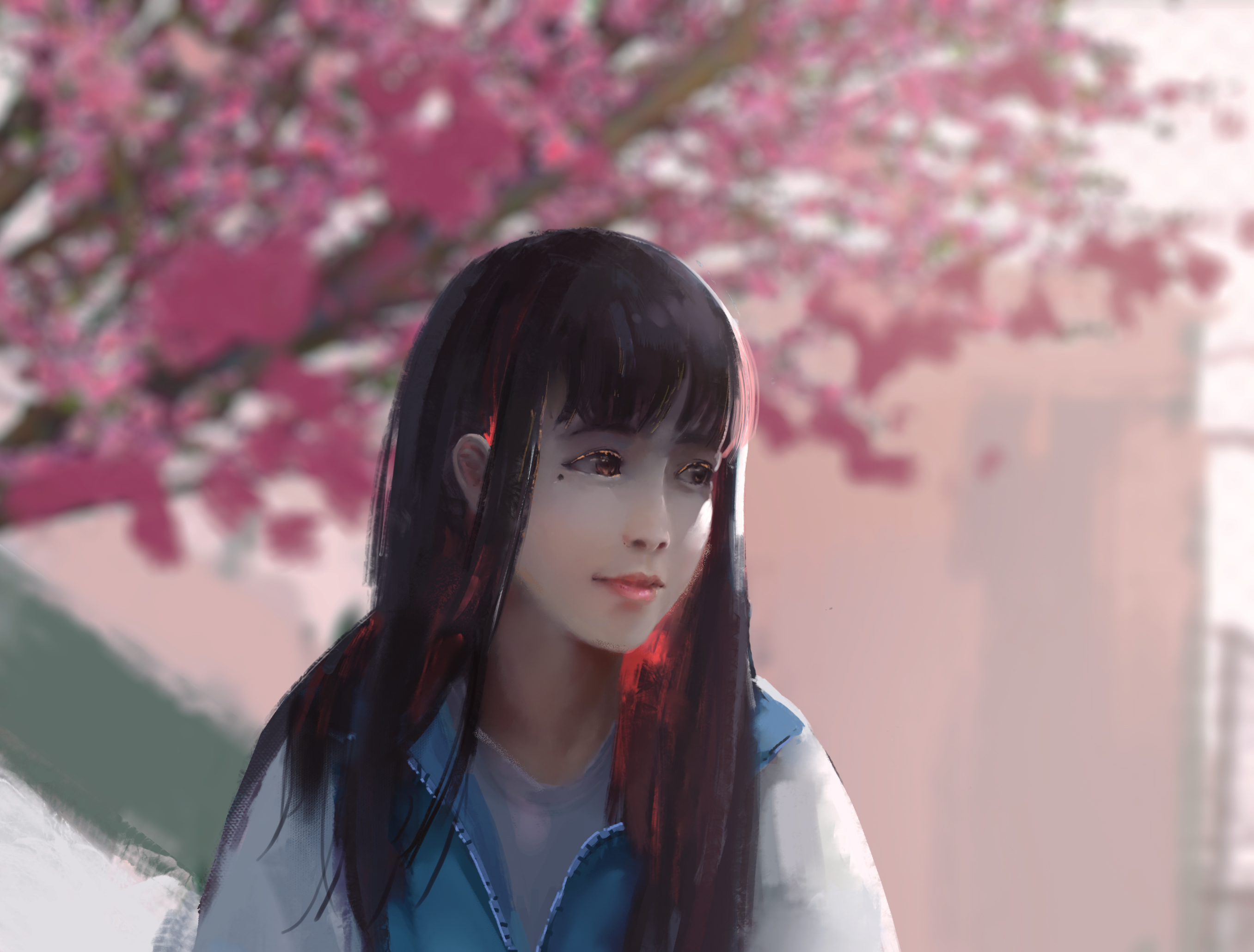 Laden Sie das Fantasie, Sakura, Frauen-Bild kostenlos auf Ihren PC-Desktop herunter