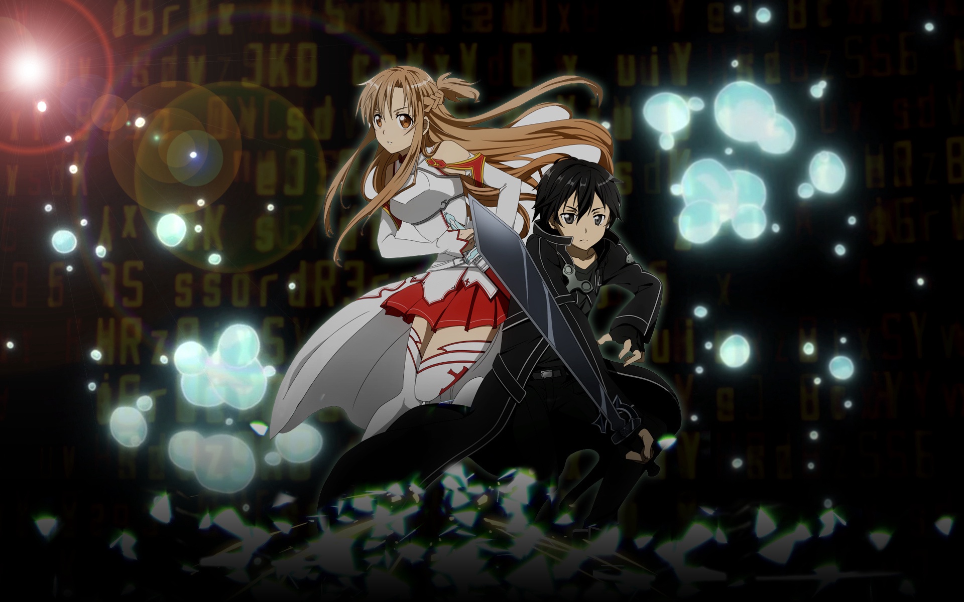 Handy-Wallpaper Sword Art Online, Asuna Yuuki, Kazuto Kirigaya, Kirito (Schwertkunst Online), Animes kostenlos herunterladen.