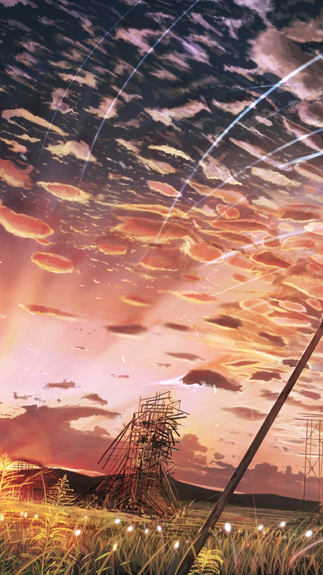 Baixar papel de parede para celular de Anime, Pôr Do Sol, Céu, Nuvem, Cênico gratuito.