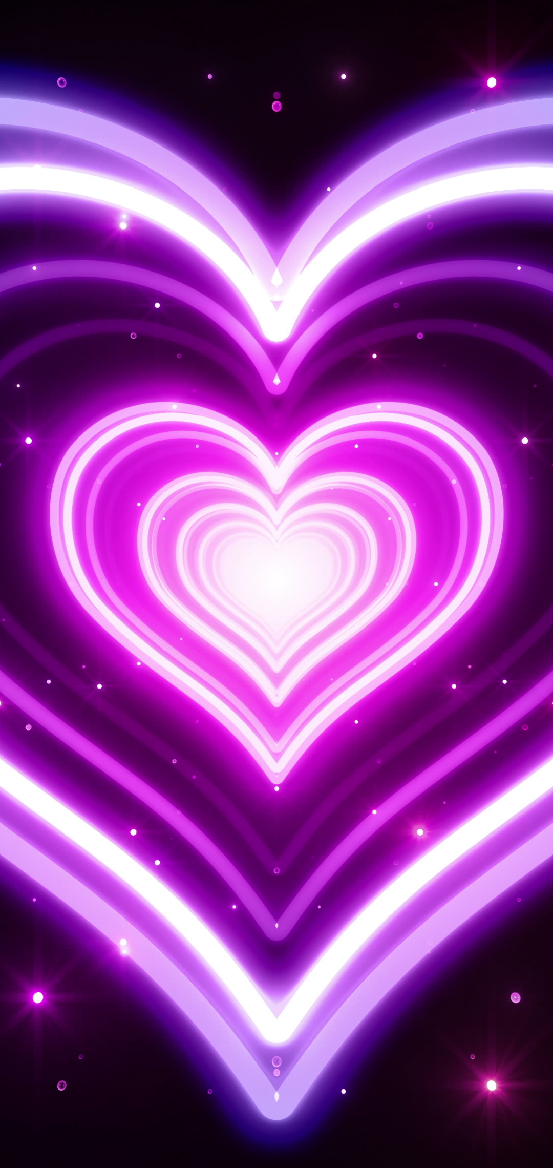 無料モバイル壁紙ネオン, 紫の, 芸術的, 心臓をダウンロードします。