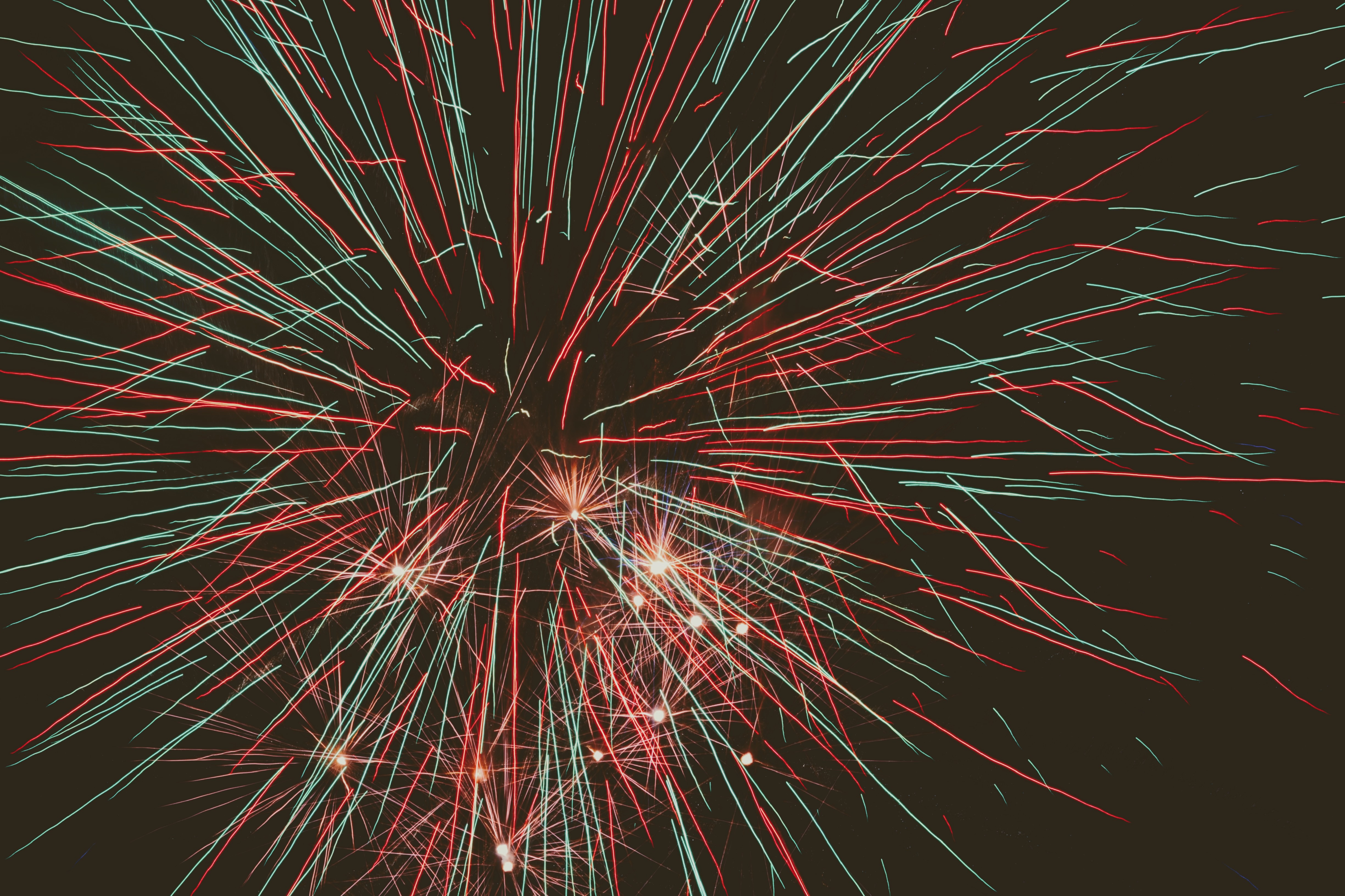 holidays, night, salute, sparks, multicolored, motley, darkness, fireworks, firework