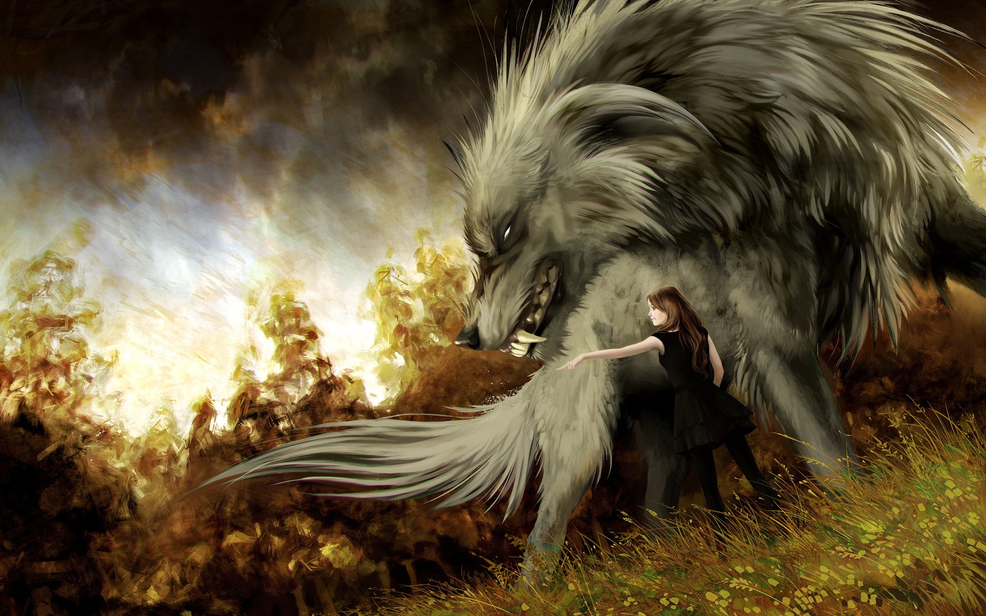 Download mobile wallpaper Fantasy, Wolf, Beast, Fantasy Animals for free.