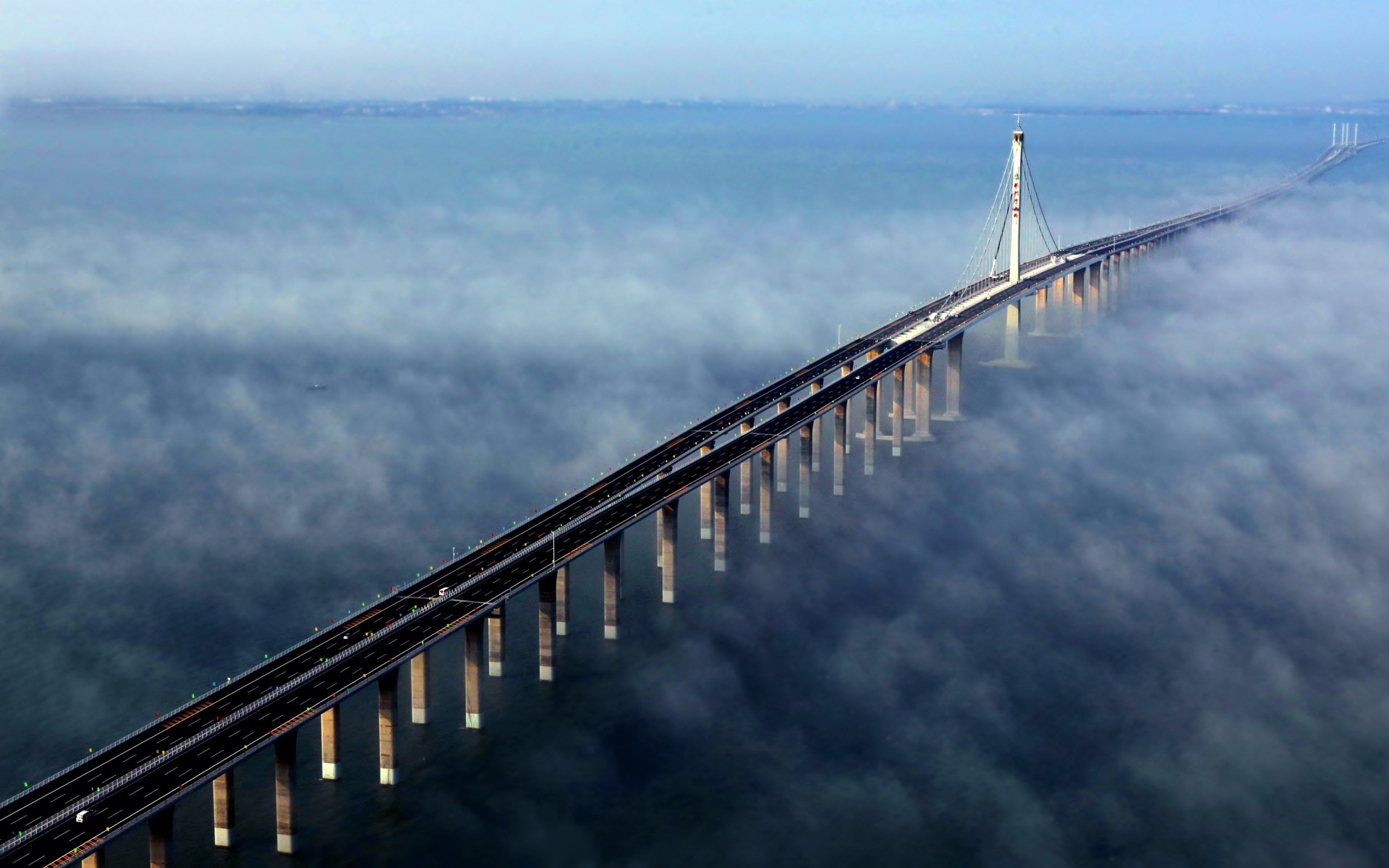 Laden Sie Jiaozhou Bucht Brücke HD-Desktop-Hintergründe herunter