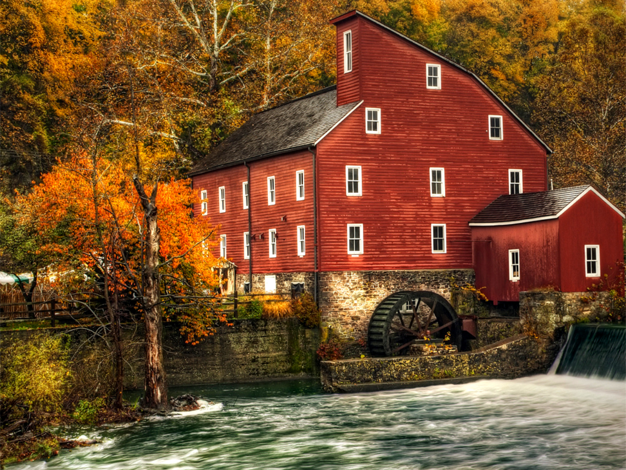 man made, watermill