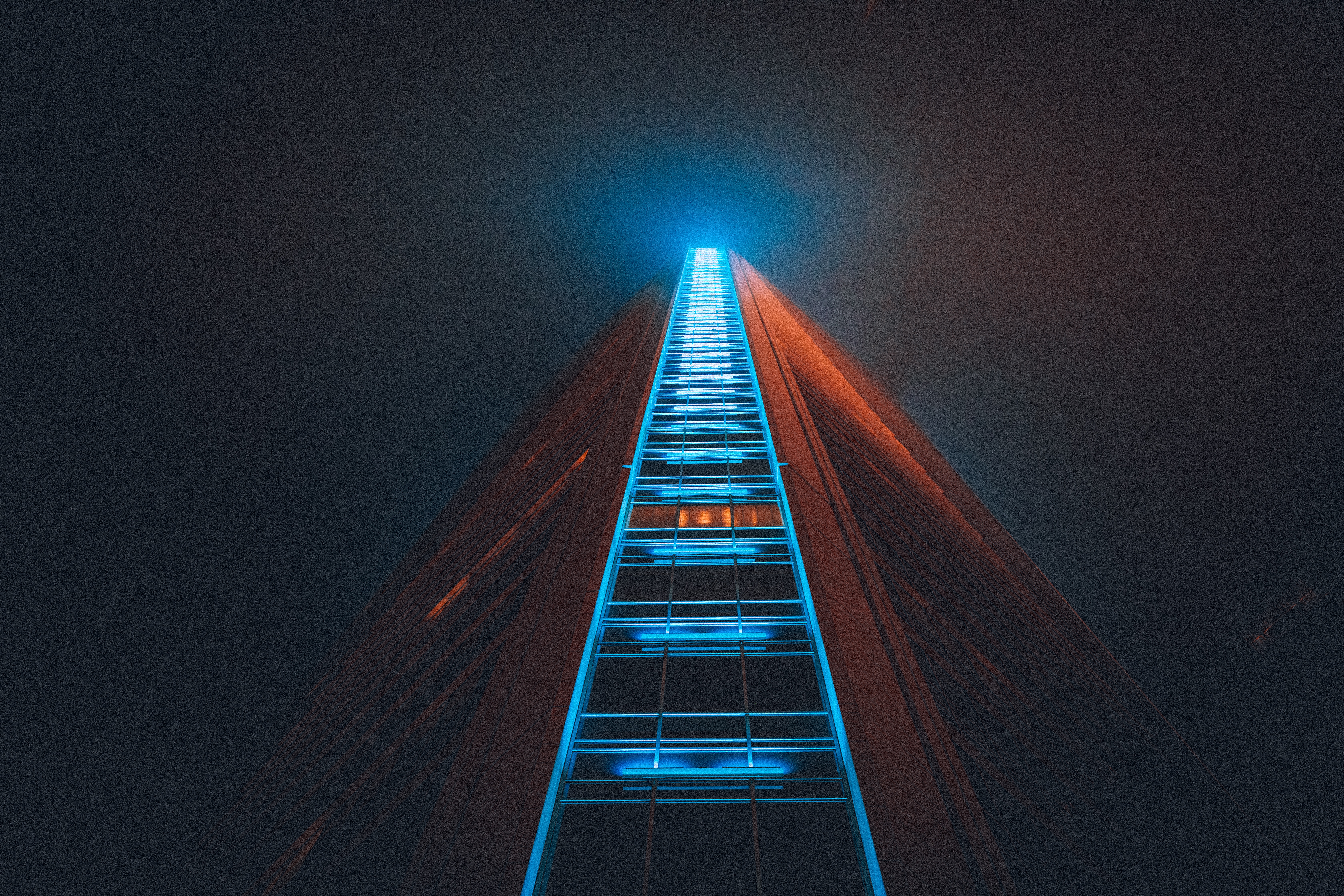 structure, cities, night, skyscraper, building Phone Background