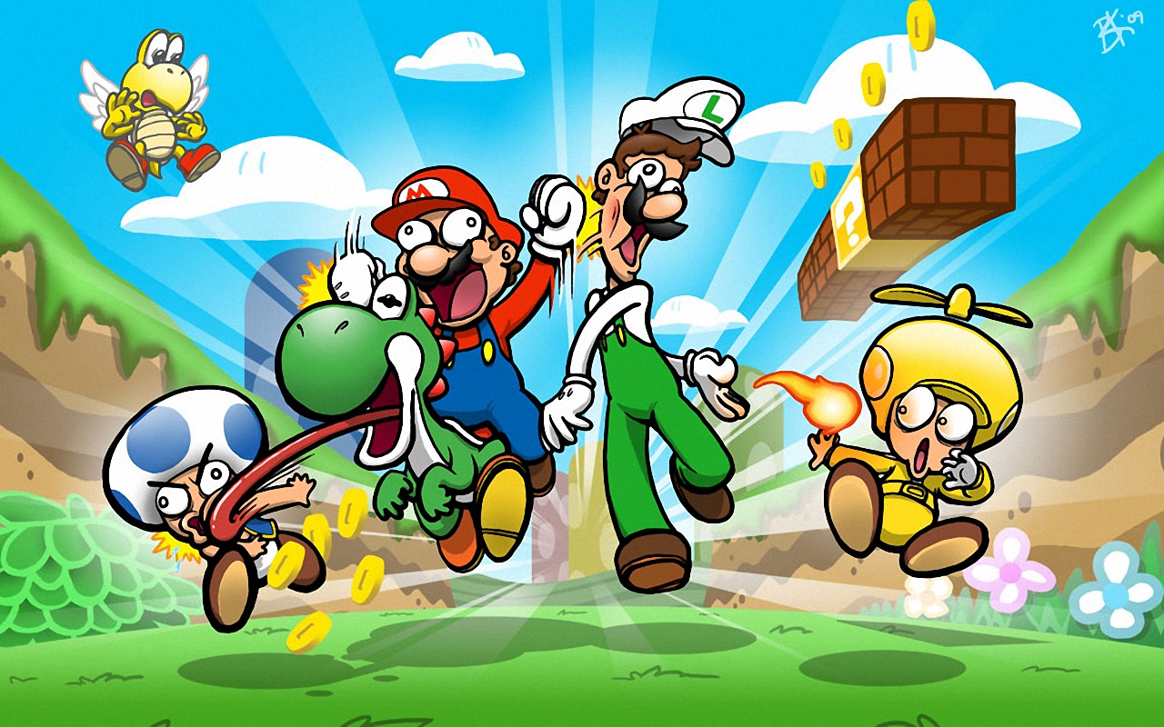 Laden Sie New Super Mario Bros Wii HD-Desktop-Hintergründe herunter