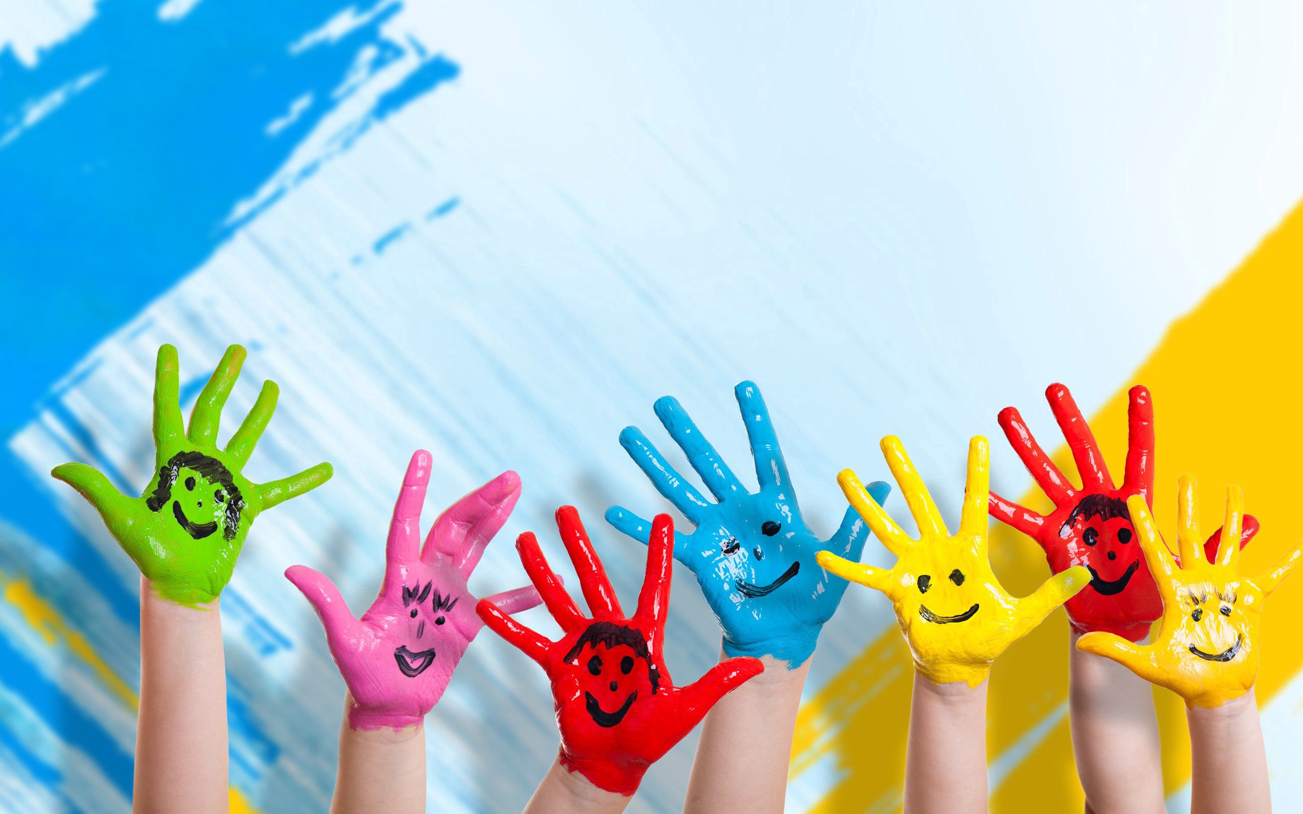 positive, children, happiness, paint, smiles, hands, smile, miscellanea, miscellaneous