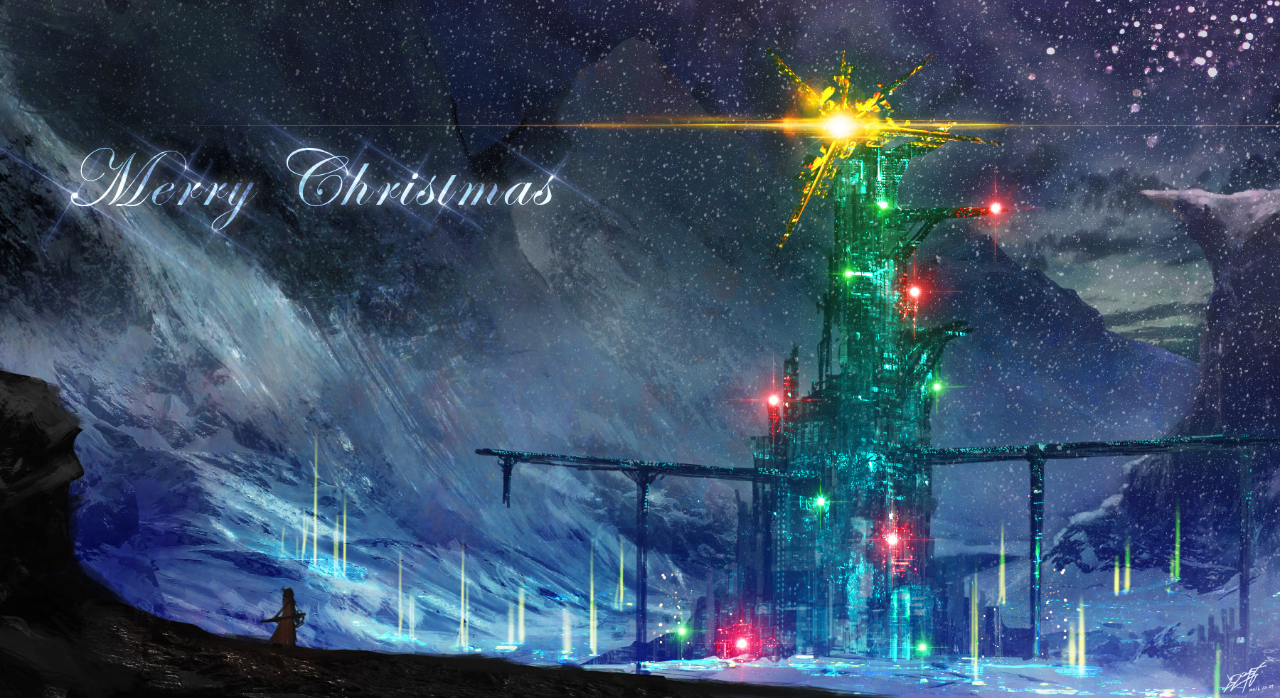 Free download wallpaper Christmas, Holiday, Sci Fi on your PC desktop