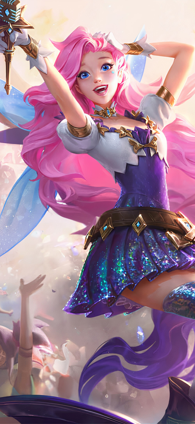 Descarga gratuita de fondo de pantalla para móvil de League Of Legends, Ojos Azules, Cabello Rosado, Pelo Largo, Videojuego, Seraphine (Liga De Leyendas).