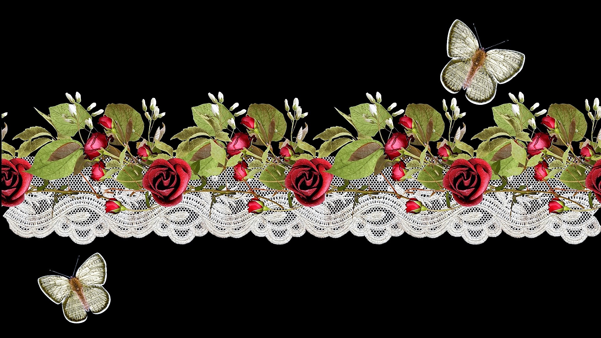 Free download wallpaper Rose, Butterfly, Artistic, Red Rose on your PC desktop