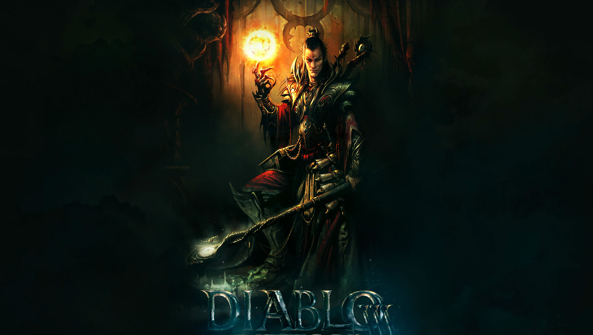 Скачать обои бесплатно Фантастика, Видеоигры, Диабло Iii, Диабло, Волшебник (Diablo Iii) картинка на рабочий стол ПК