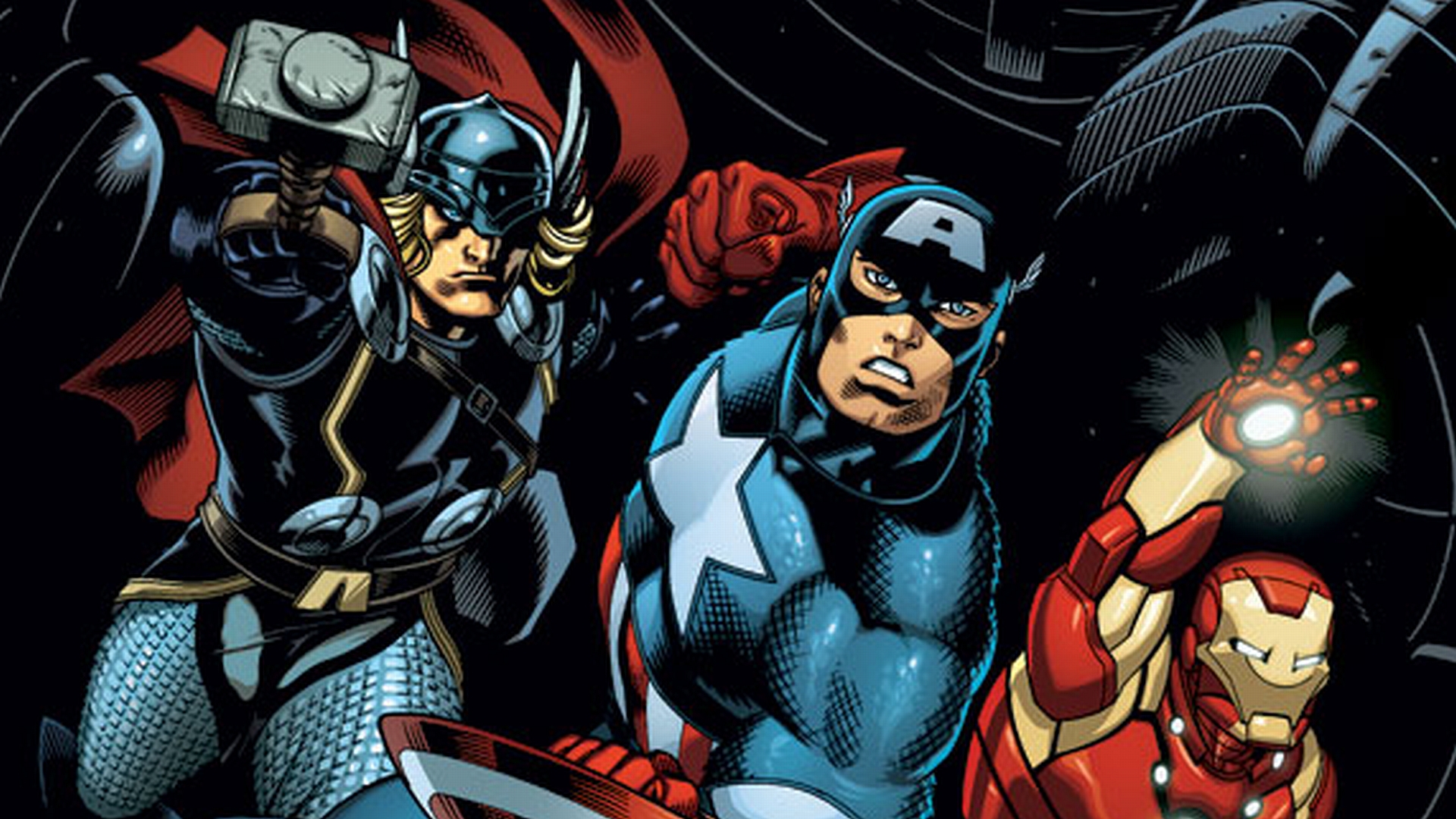 Скачать картинку Мстители, Капитан Америка, Тор, Железный Человек, Комиксы в телефон бесплатно.