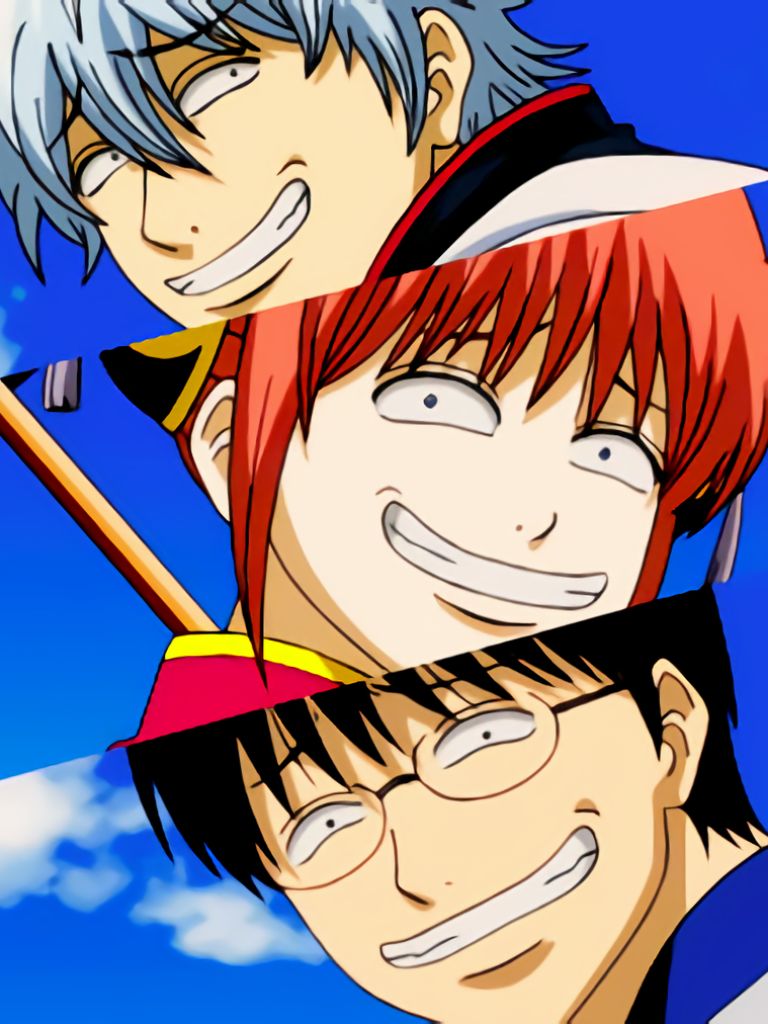 Descarga gratuita de fondo de pantalla para móvil de Animado, Gintama, Gintoki Sakata, Kagura (Gintama), Shimura Shinpachi.