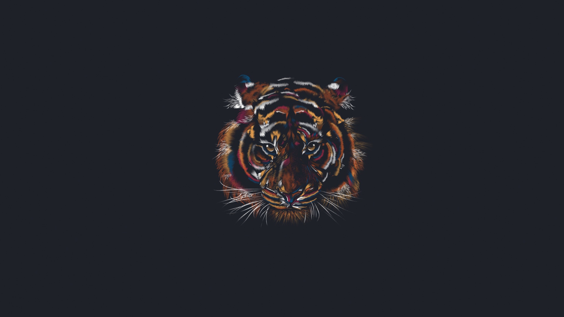 Free download wallpaper Tiger, Animal, Artistic, Minimalist on your PC desktop