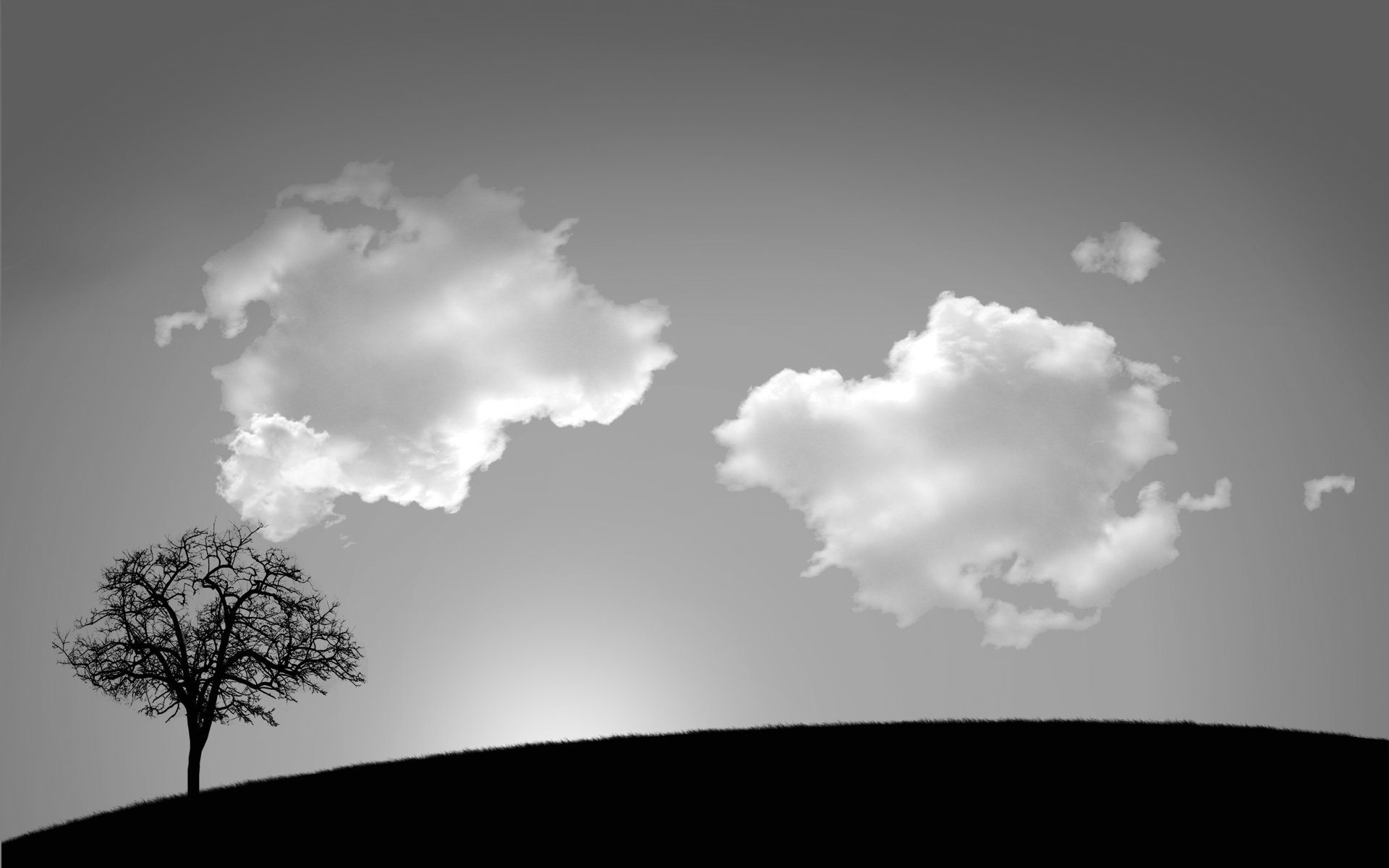 Download mobile wallpaper Trees, Tree, Earth, Cloud, Black & White, Lonely Tree for free.