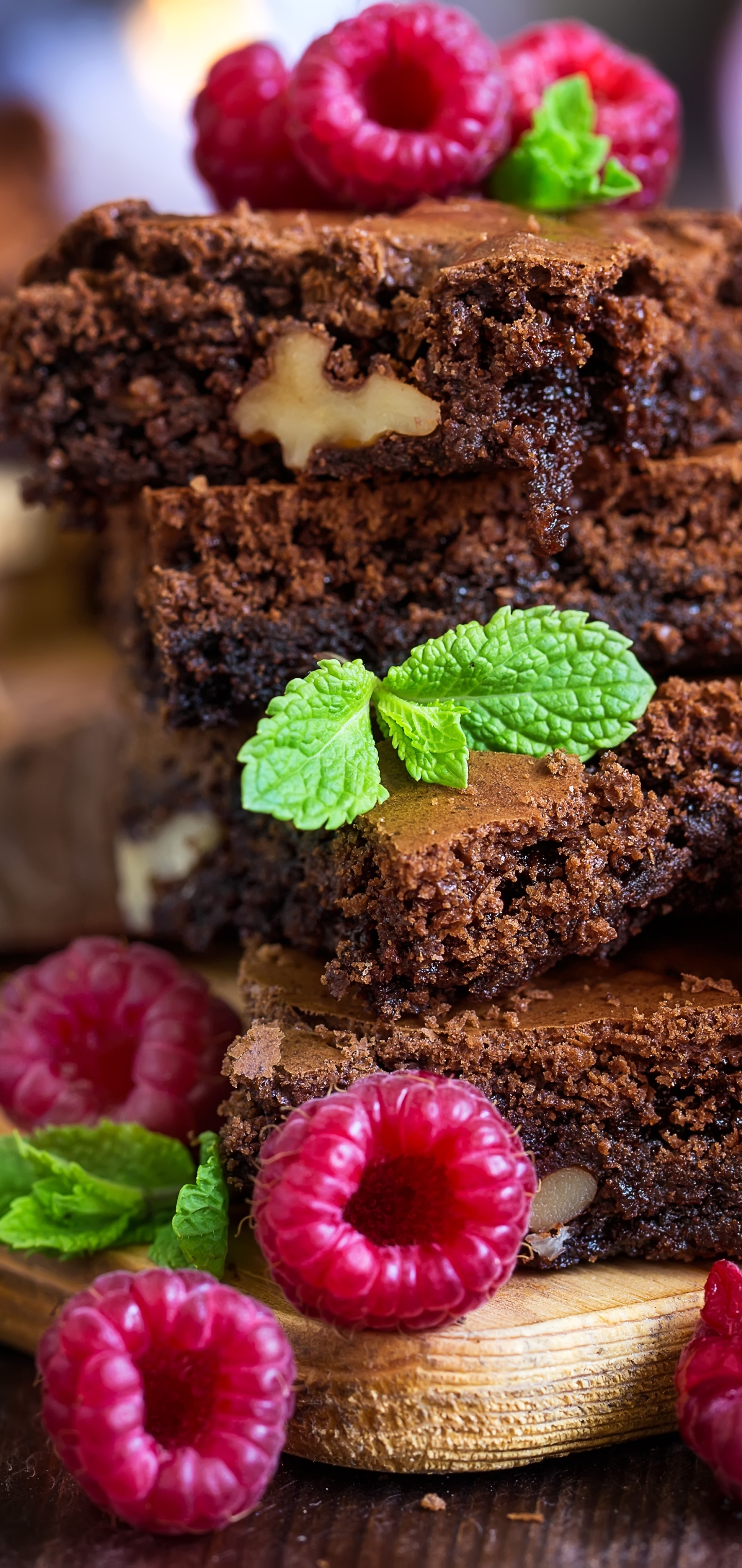 Download mobile wallpaper Food, Dessert, Raspberry, Berry, Fruit, Brownie, Pastry for free.