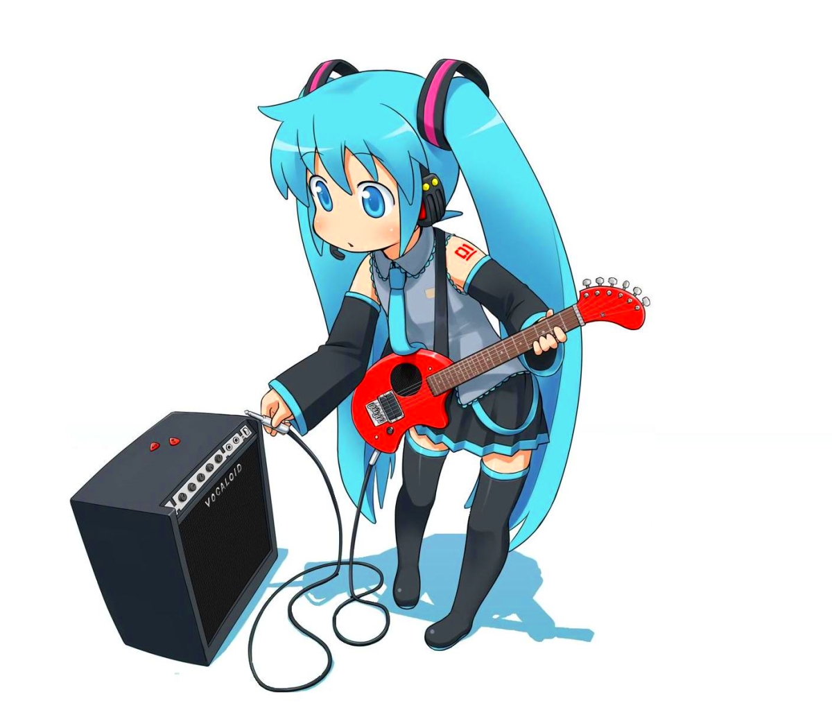 Téléchargez gratuitement l'image Guitare, Vocaloïde, Animé, Hatsune Miku sur le bureau de votre PC